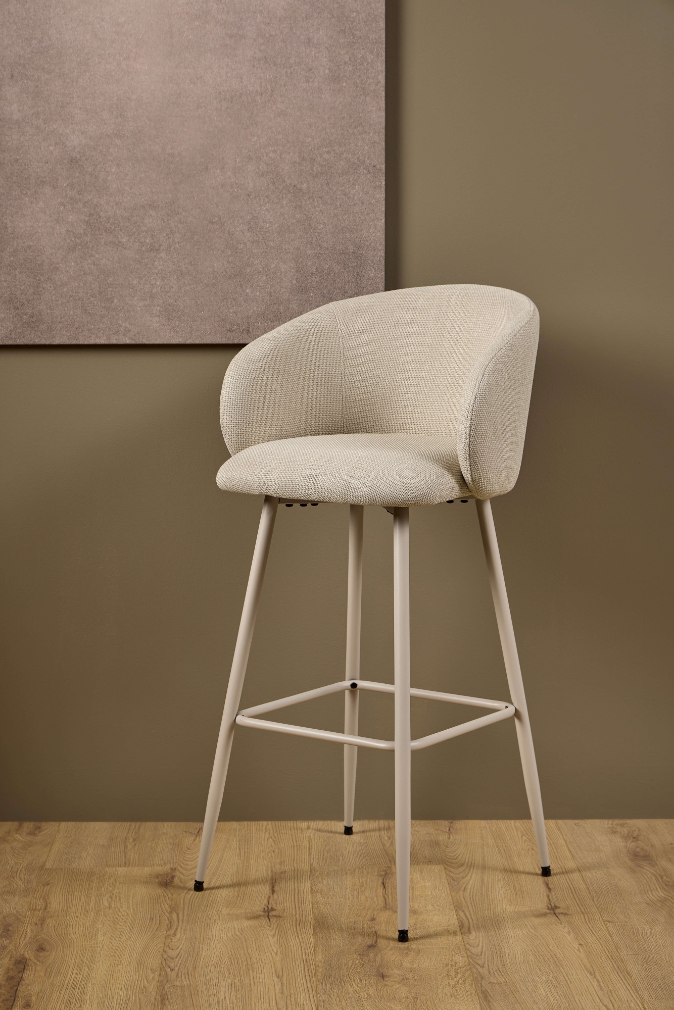 ACTONA GROUP Barhocker "Eleanor" Set, 2 Stk. tlg. Barhocker, Basel beige, Gestell grau rau, 2 Stk