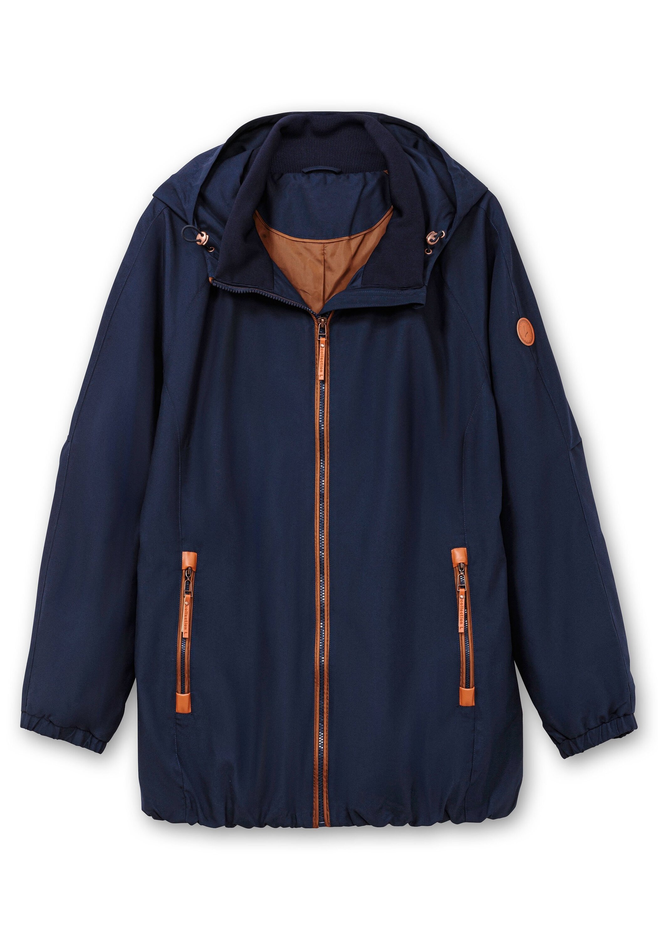 Sheego Langjacke »Kapuzenjacke aus Microfaser, mit Kontrastdetails«