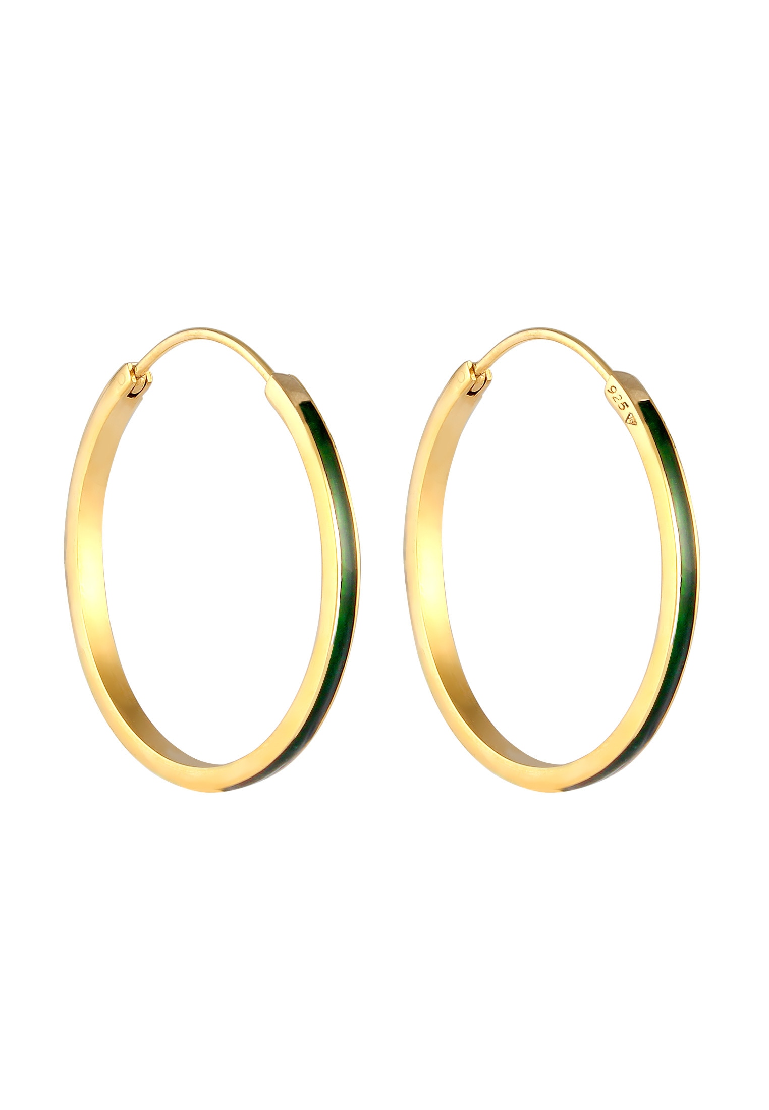 Elli Paar Creolen »Ohrringe Creolen mit funkelnden Emaille Lack 925 Sterling Silber«