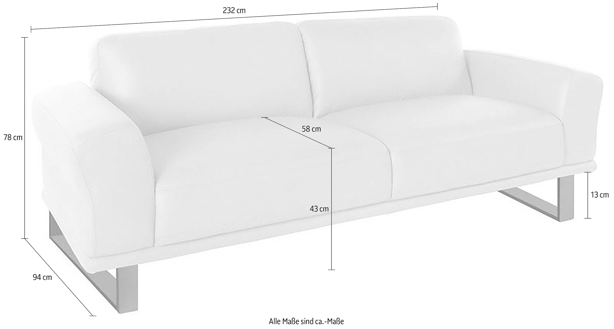 W.SCHILLIG 2,5-Sitzer »montanaa«, mit Metallkufen in Silber matt, Breite 232 cm