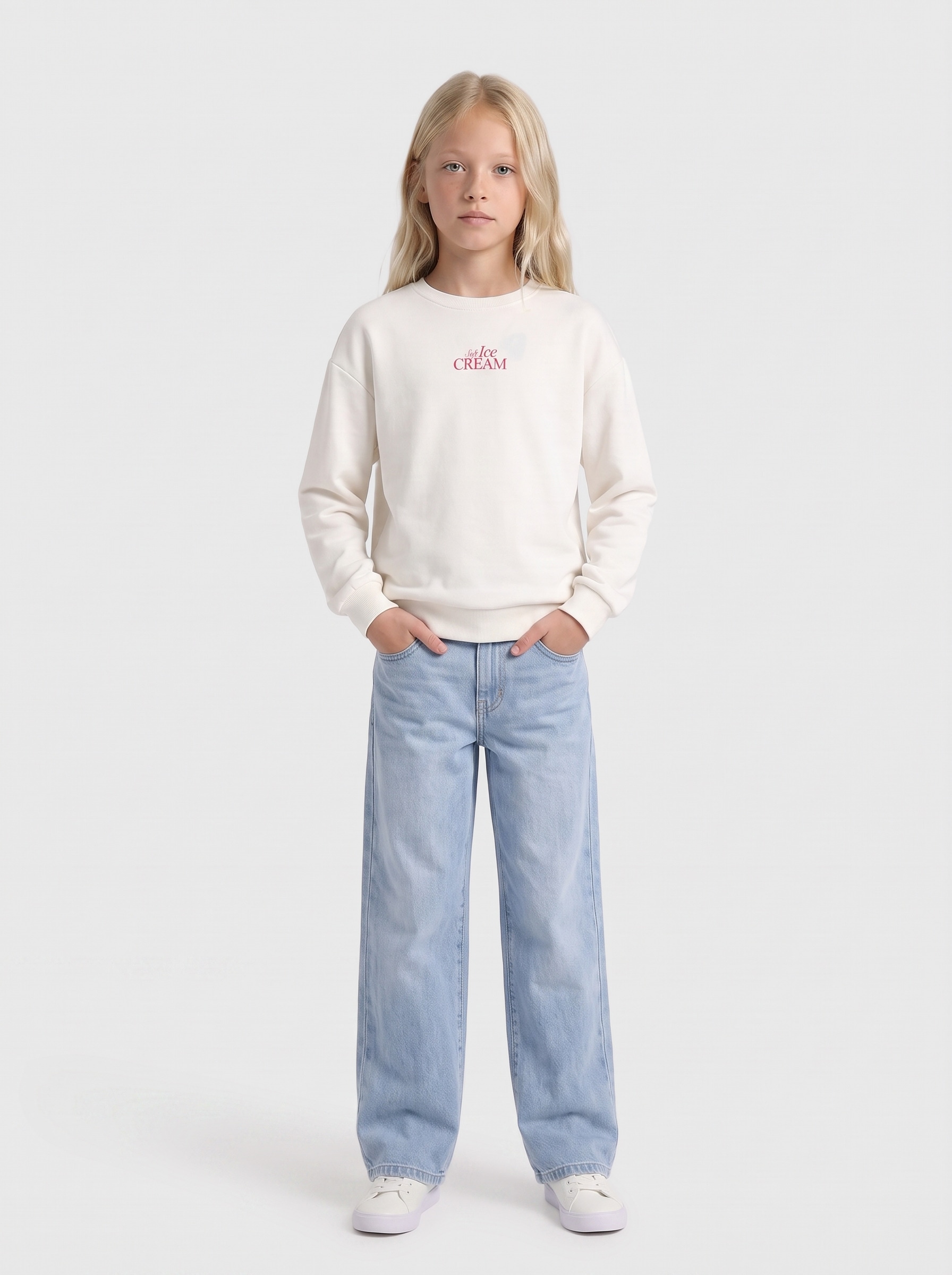 KIDS ONLY Sweatshirt »KOGPHILEA LIFE L/S LOOSE UB VD SWT«, Baumwollmischung, regular fit
