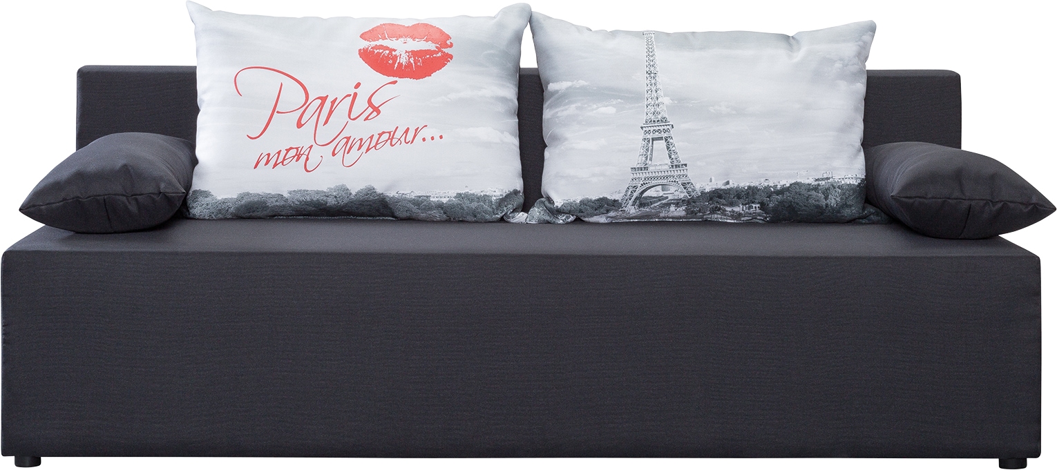 exxpo - sofa fashion 3-Sitzer »Tabou Paris«, mit Schlaffunktion und Bettkasten, inkl. loser Zier- und Rückenkissen