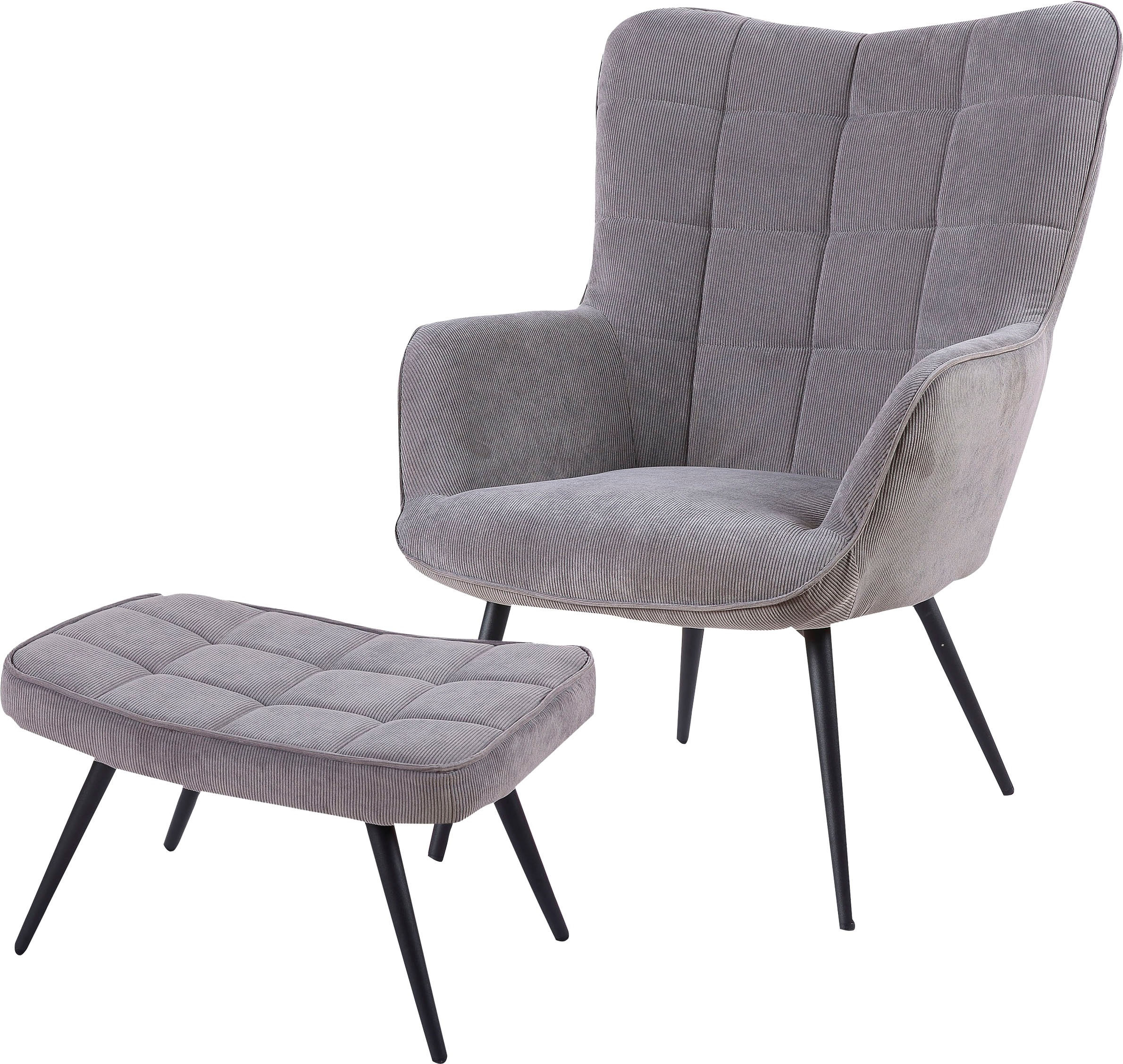 byLIVING Sitzgruppe »Uta«, Set, 2 tlg., Sessel mit Hocker