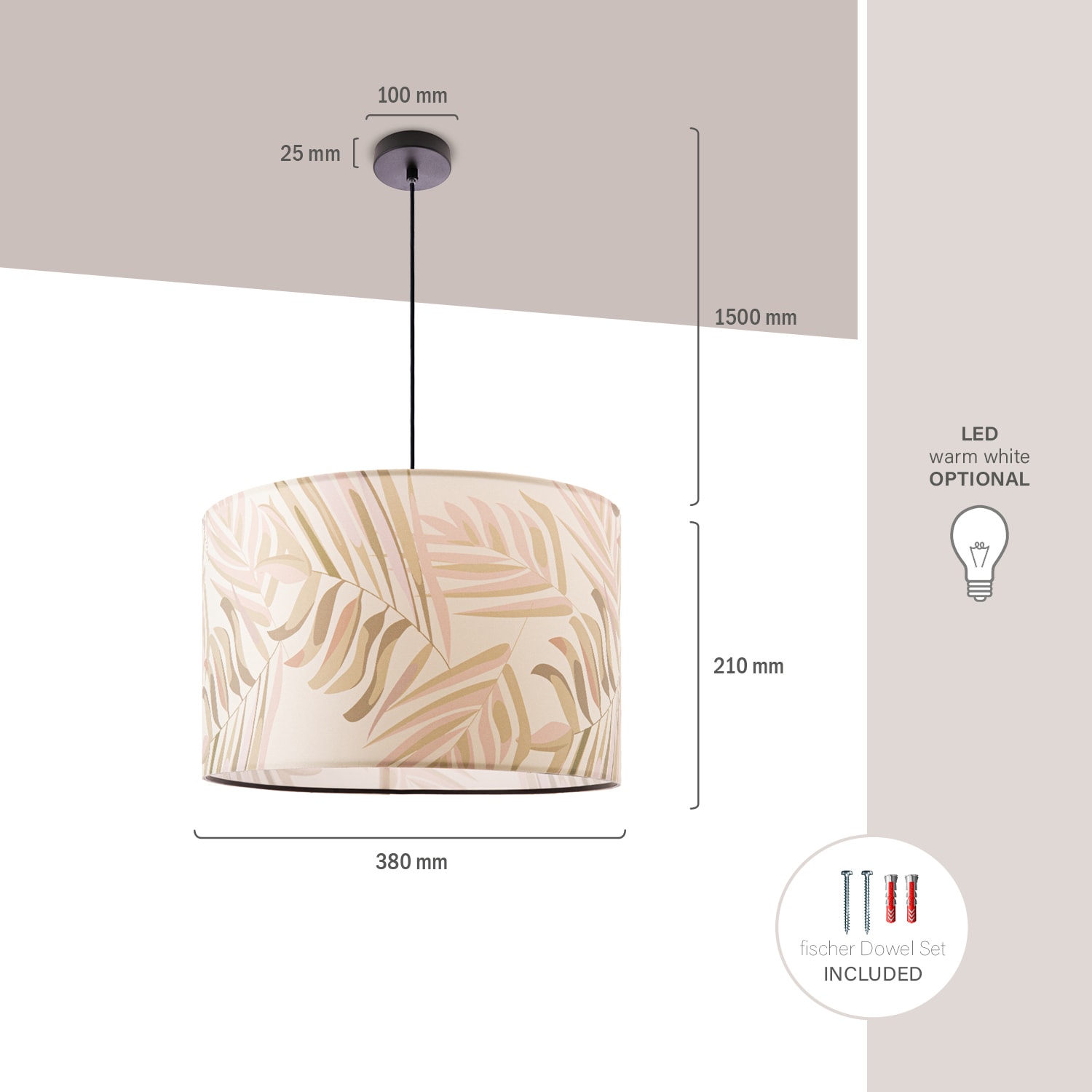 Paco Home Pendelleuchte »Kuba 126« E27 Lampenschirm Esstisch Hängelampe Wohnzimmer Kinderzimmer Palme