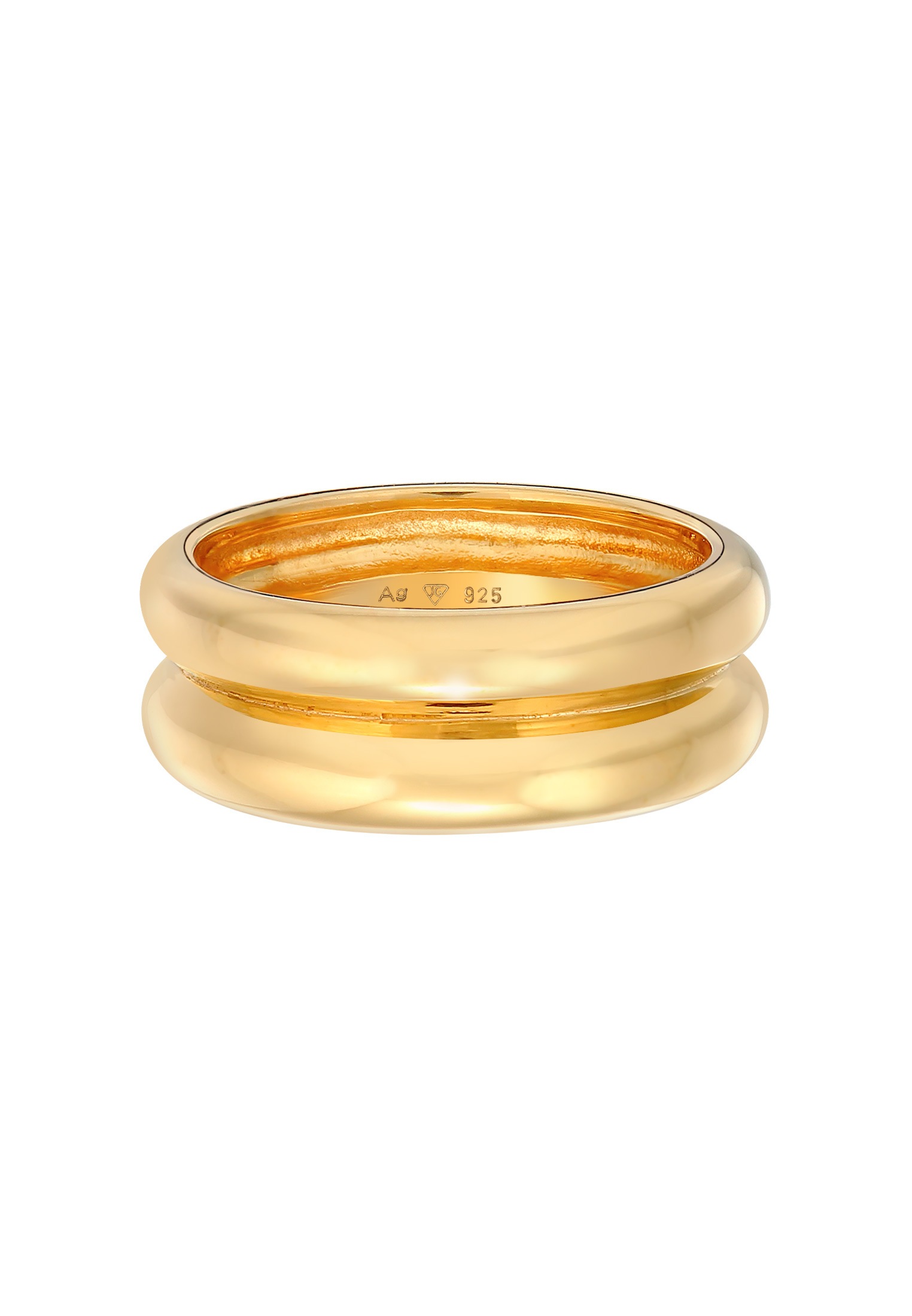 Elli Premium Partnerring »Ring Bandring Double Unisex 925 Ring rhodiniert«