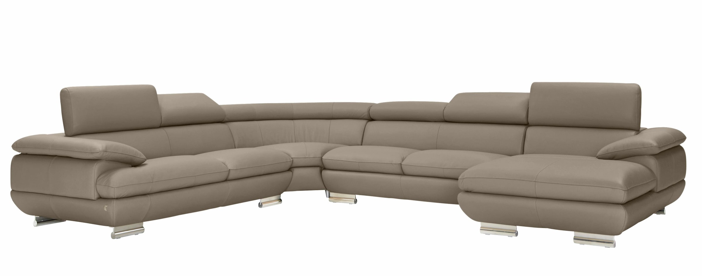 CALIA ITALIA Wohnlandschaft »Magic, italienisches Sofa zum Träumen, erstklassiger Sitzkomfort«, verstellbaren Kopfstützen zum Relaxen, in 2 Lederqualitäten, U-Form