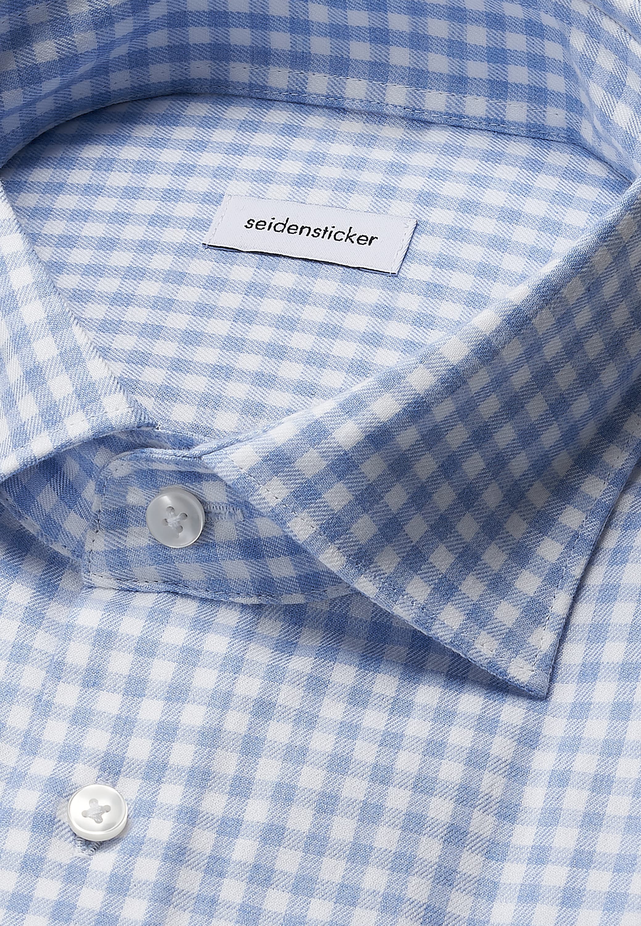 seidensticker Flanellhemd »Schwarze Rose« Comfort 1/1 Kentkragen Karo