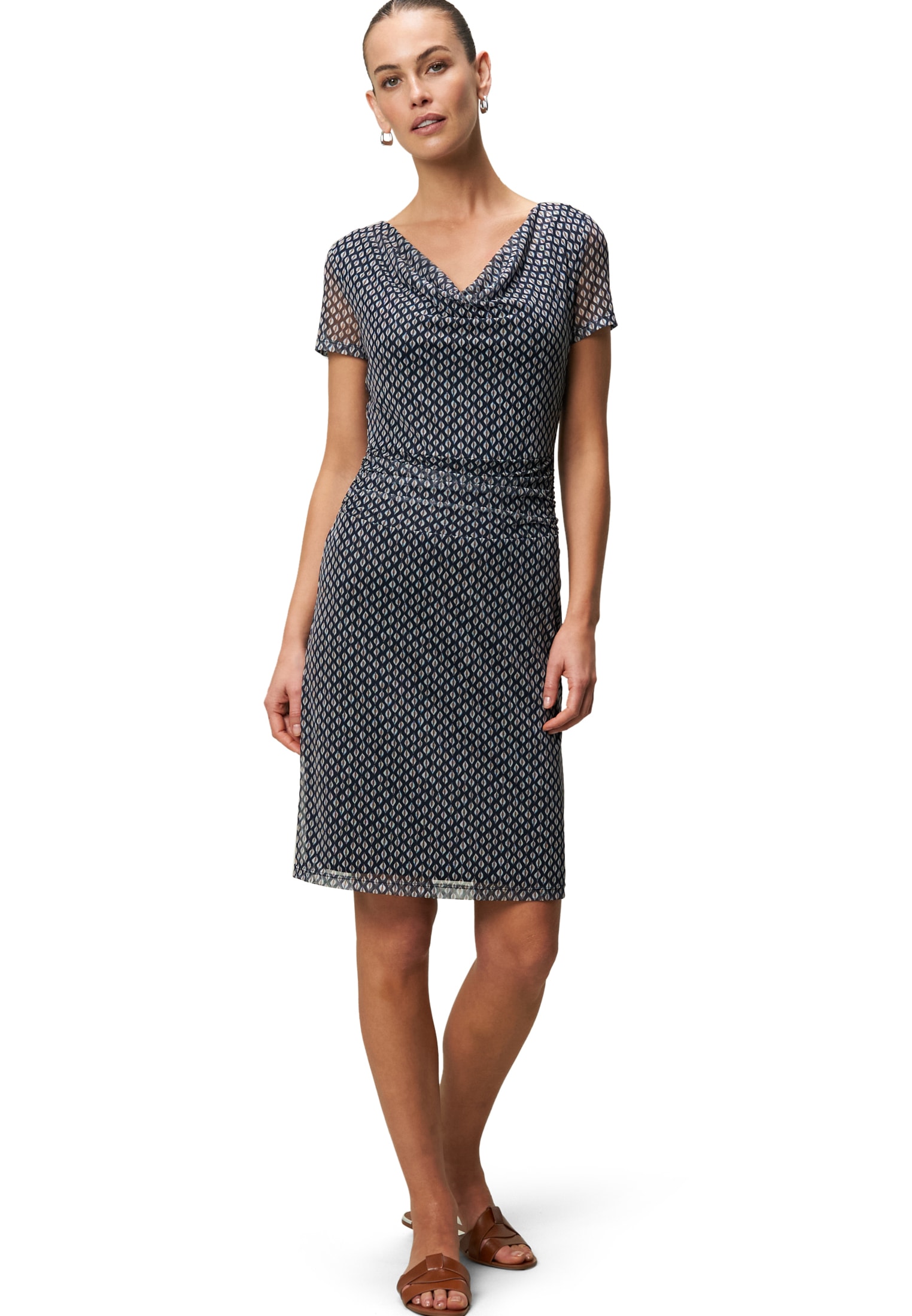 Zero Meshkleid »Mesh-Kleid mit Wasserfallausschnitt«