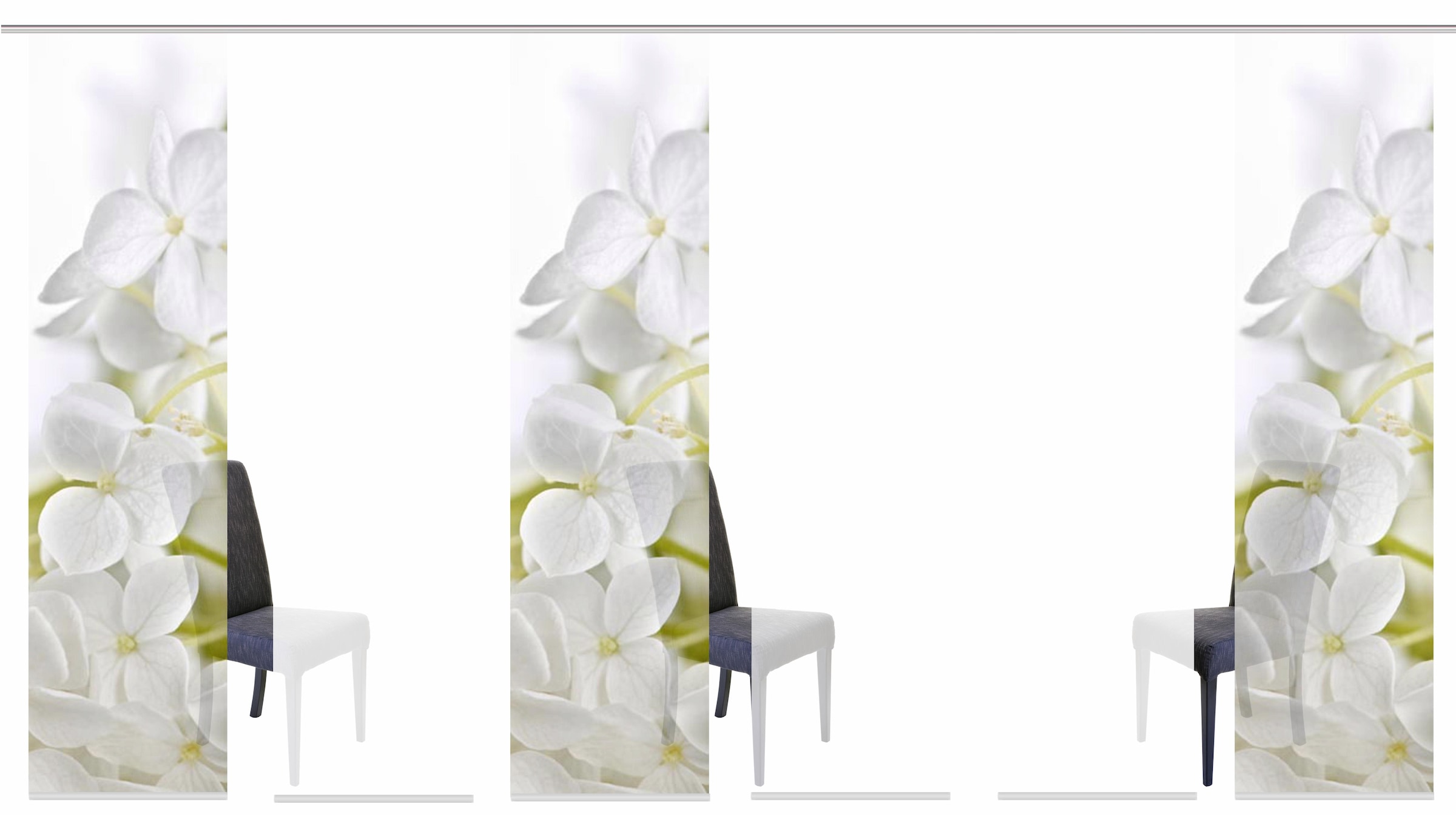 HOME WOHNIDEEN Schiebegardine »PADUA« Klettband 6 Stk. tlg. HxB: 245x60, inkl. Befestigungszubehör