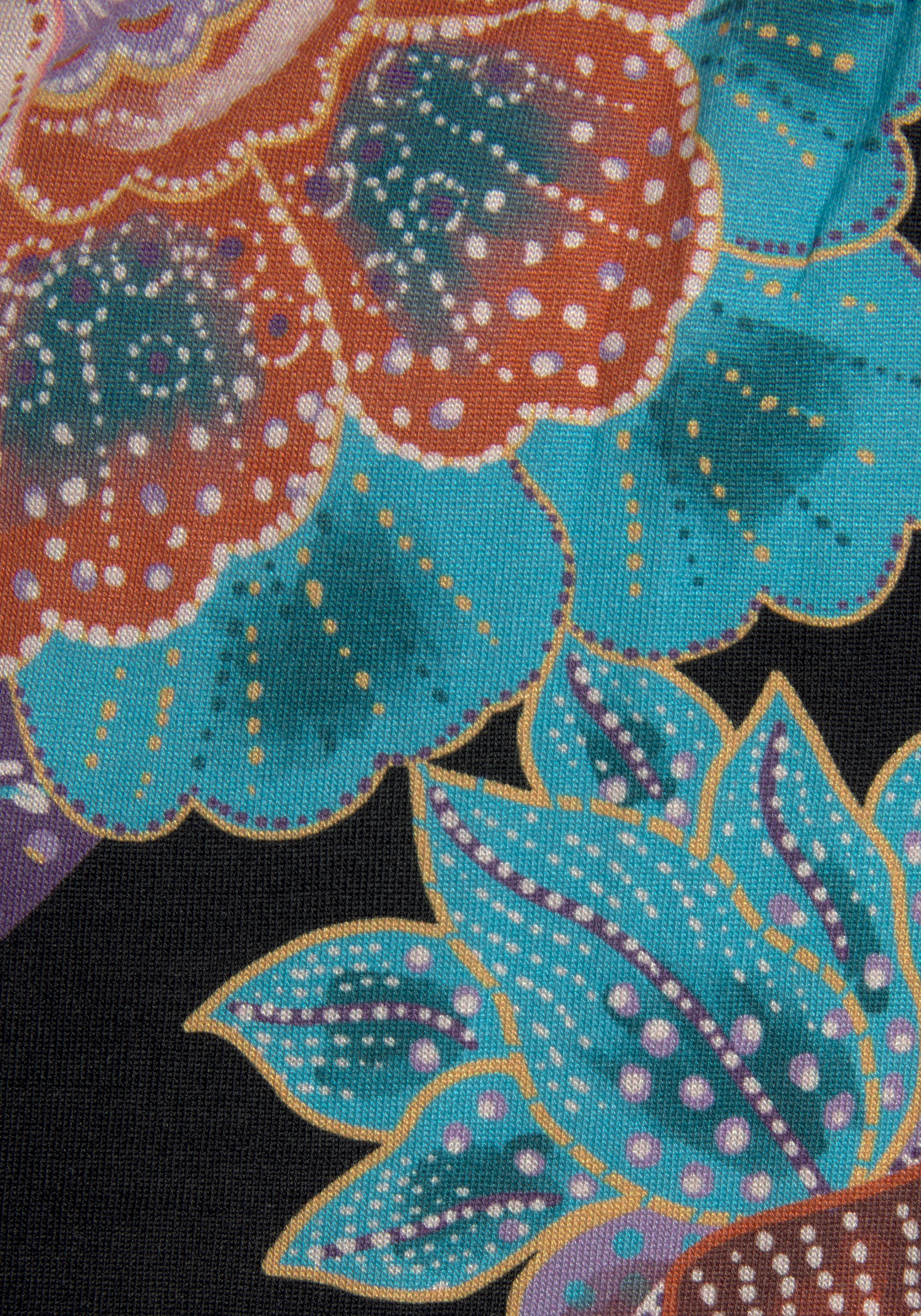 Vivance Jerseykleid, mit großem Blumendruck, leichtes Sommerkleid, Strandkleid