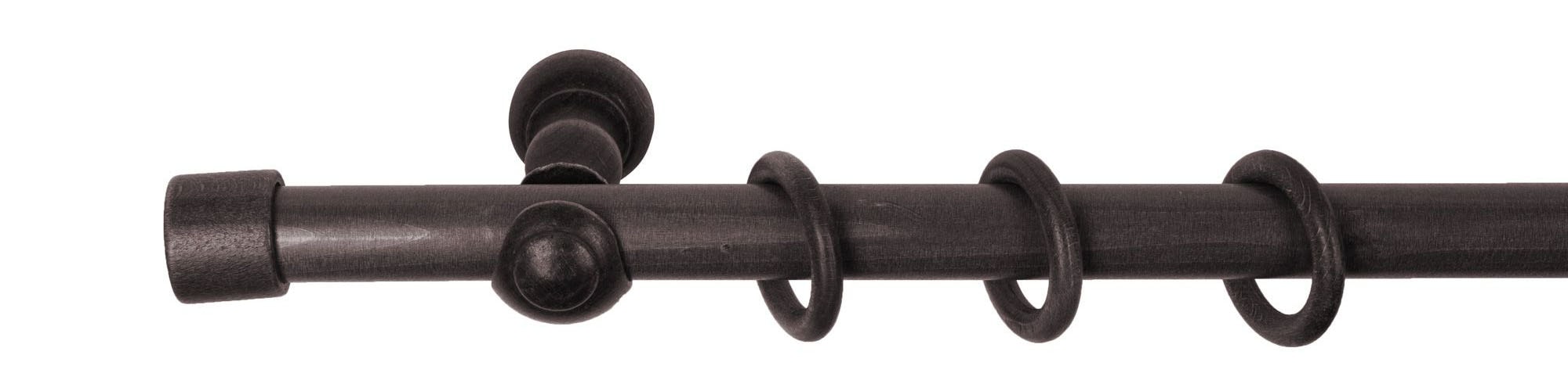 SN DECO GROUP Gardinenstange »Cafiro« 1 läufig-läufig Fixmaß 28 mm, Holz, verschiedene Längen und Farben, Komplettset