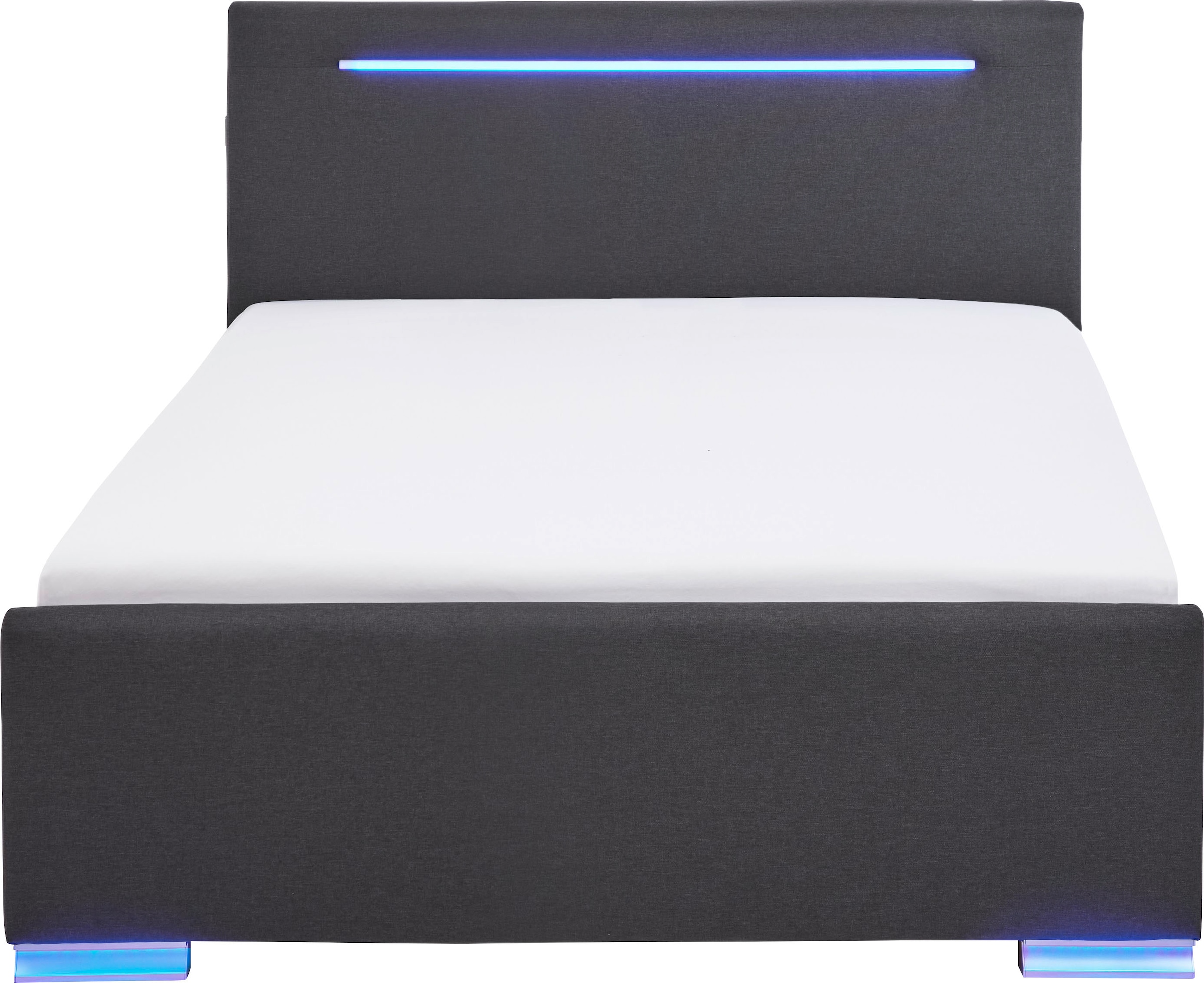 meise.möbel Polsterbett »Las Vegas III mit LED-Beleuchtung und USB-Anschluss«, erhältlich in den Breiten 140 & 180cm