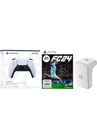 PlayStation 5-Controller »DualSense Weiß + EA Sports FC 24 + Akkupack«