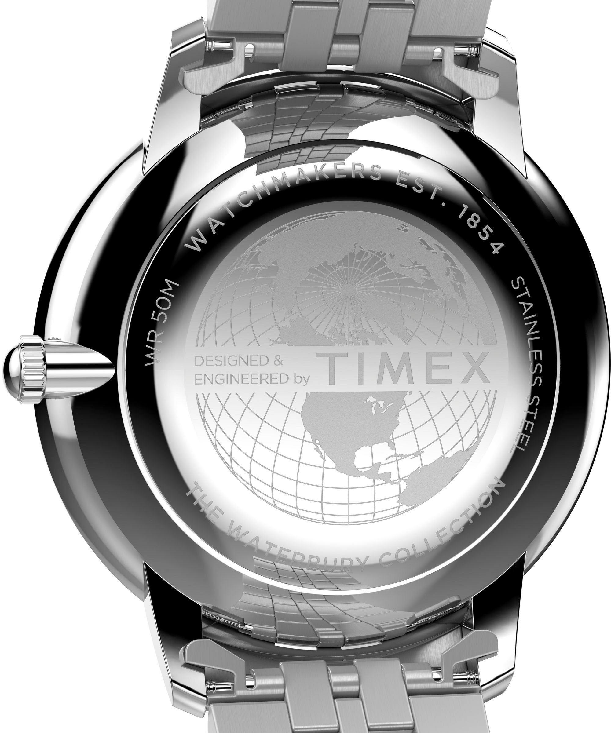 Timex Quarzuhr »WATERBURY METROPOLITAN«, Armbanduhr, Herrenuhr,Edelstahlarmband,analog