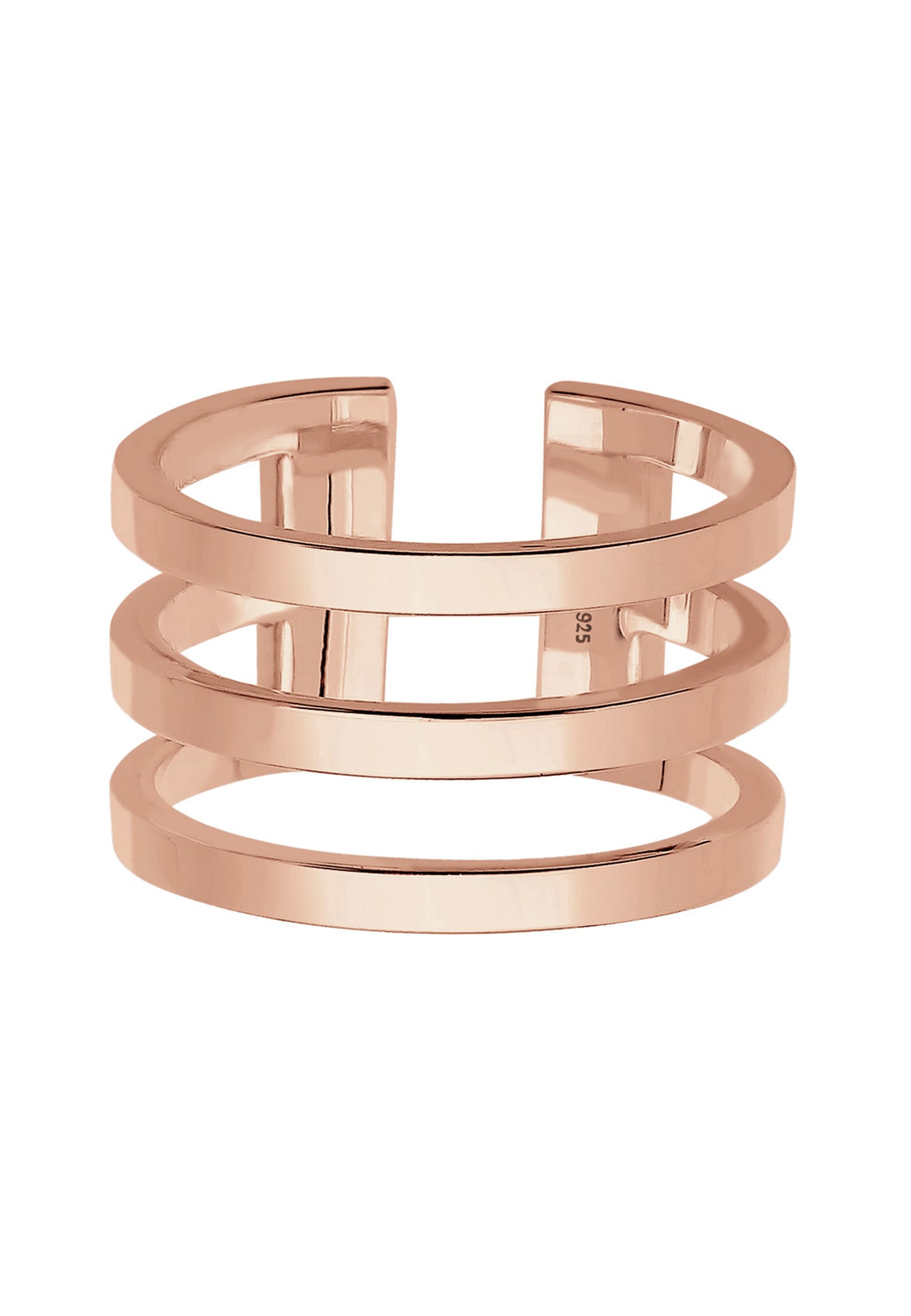 Elli Silberring »Ring Silberring Breit Schlicht Offen 925 Silber«