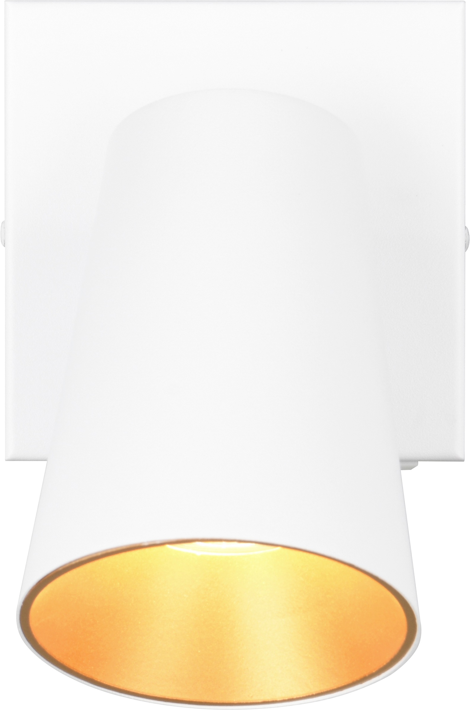 TRIO Leuchten Wandstrahler »SHARP, Spot 1-flammig exkl 1x GU10 max 10W schwenkbar & drehbar« GU10 1 Stk. warmweiß - kaltweiß Schirm innen gold, Kippschalter, Spot für Wandmontage + Deckenmontage