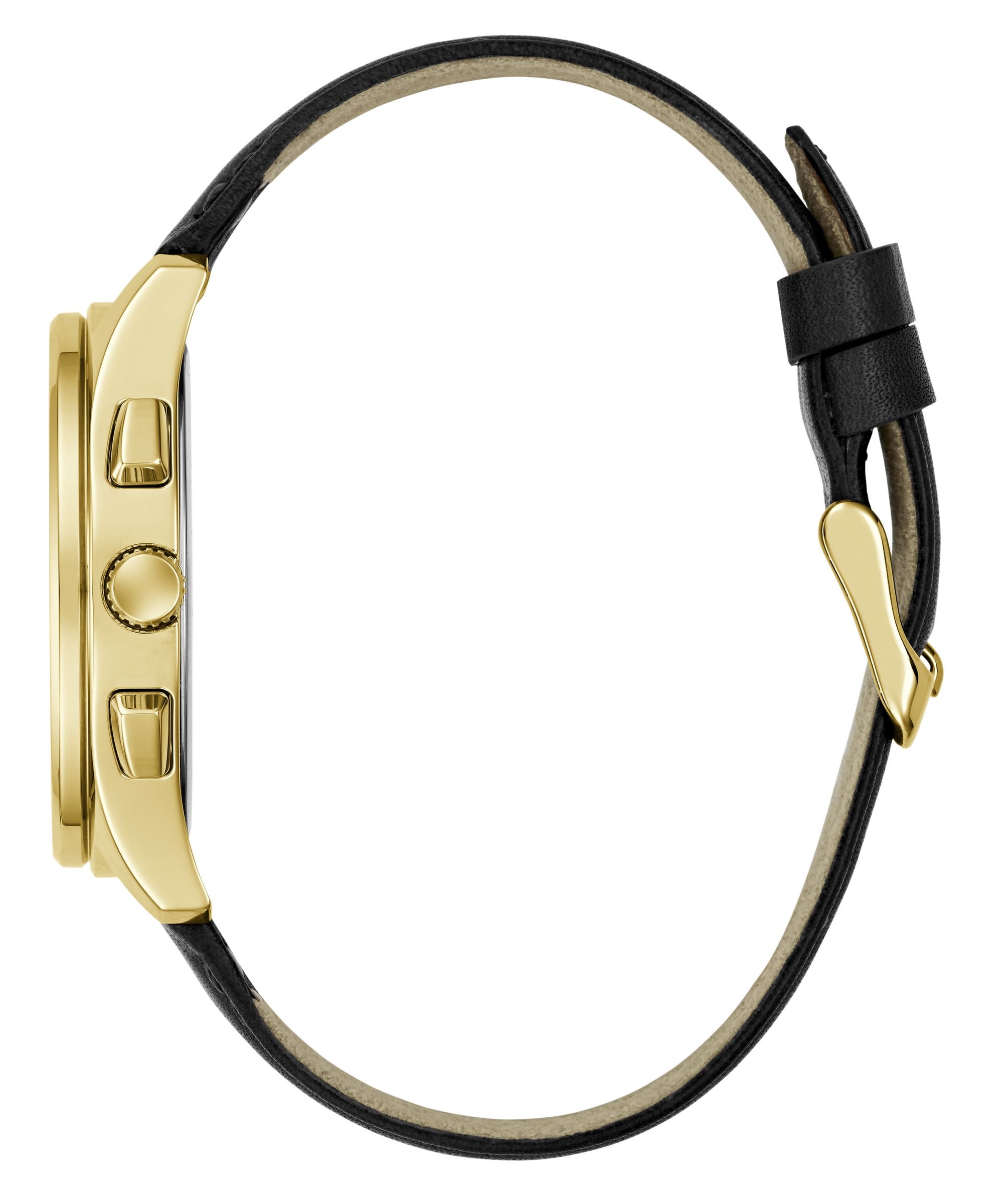 Guess Multifunktionsuhr »PALMER« Quarzuhr, Armbanduhr, Herrenuhr, Lederarmband, analog, Wochentag, Tag