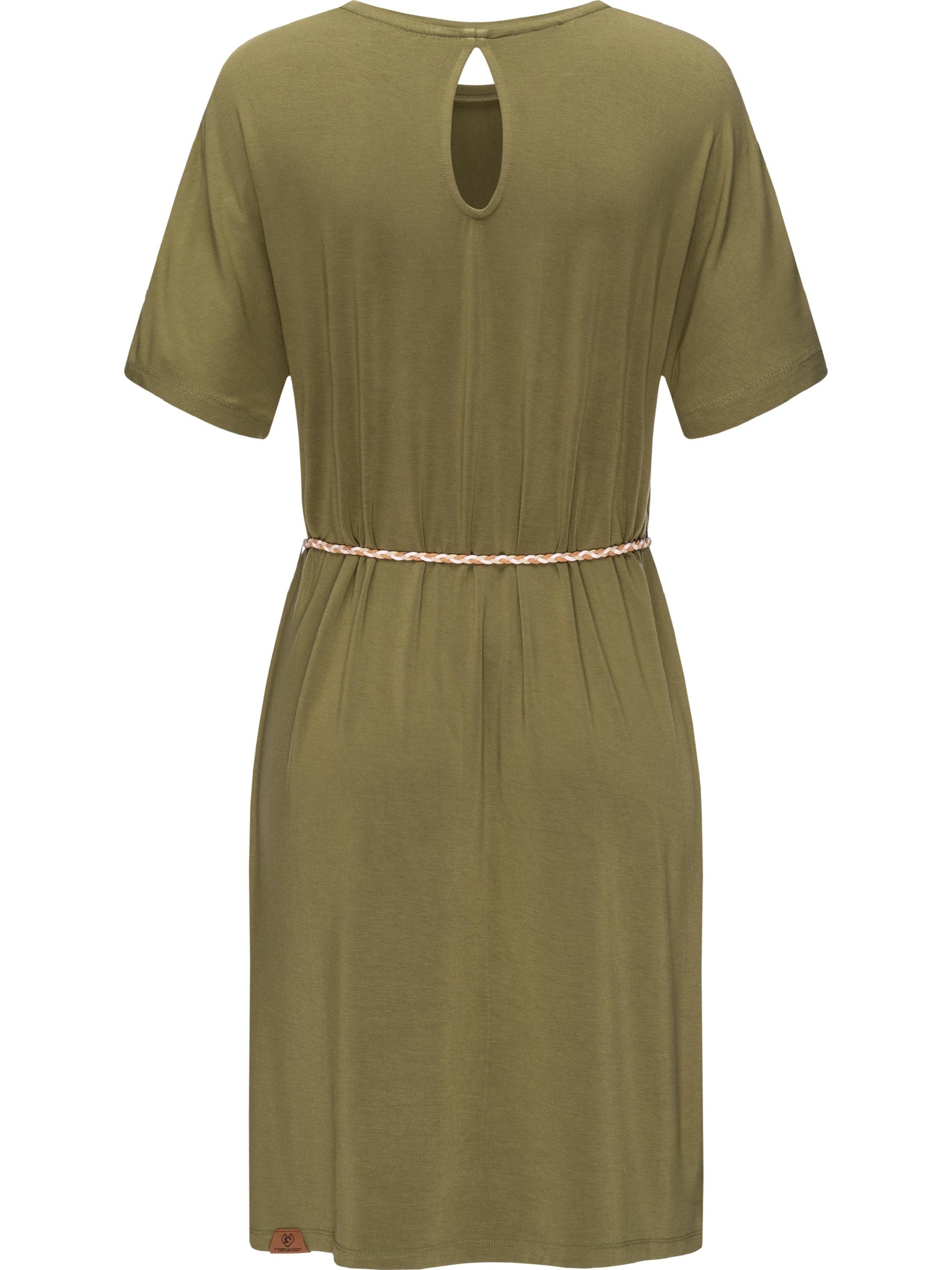 Ragwear Jerseykleid »Jerseykleid Kass«, stylisches Shirtkleid mit geflochtenem Gürtel