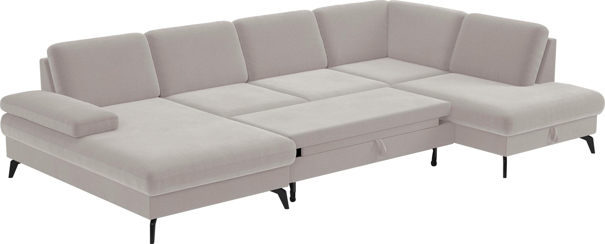 sit&more Wohnlandschaft »Morris U-Form, inkl. Sitztiefenverstellung«, wahlweise mit Armteilverstellung, Bettfunktion & Bettkasten