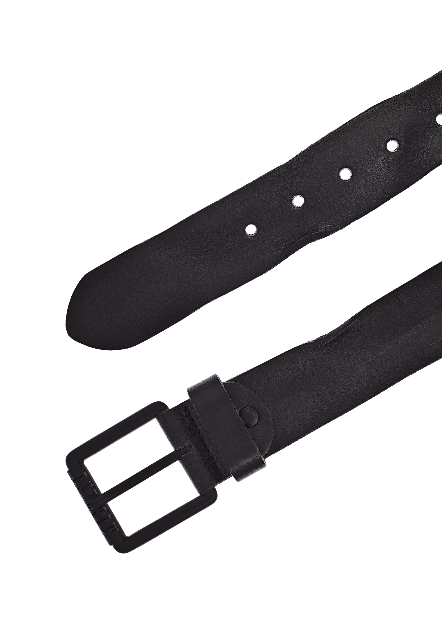 MUSTANG Ledergürtel, gefinishtes Vollleder in Used-Optik, geschwärzte Schnalle, 4 cm