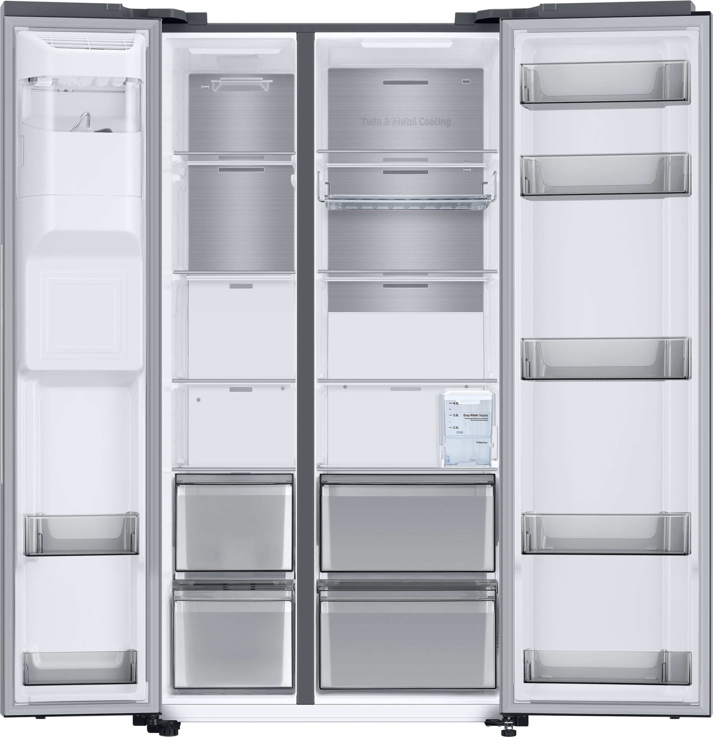 Samsung Side-by-Side »RS6GA854CB1«, RS6GA854CSL, 178 cm hoch, 91,2 cm breit, interner Wassertank-kein Festwasseranschluss nötig