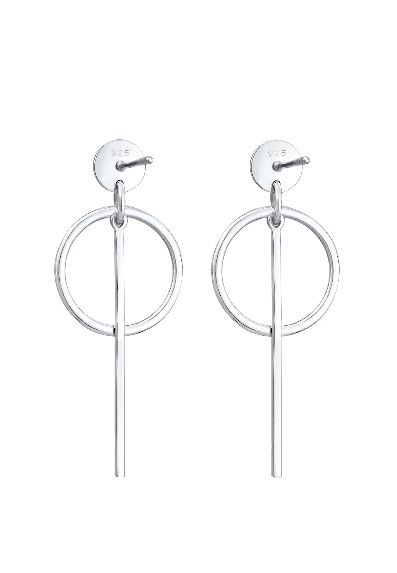 Elli Paar Ohrhänger »Ohrringe Hänger Plättchen Kreis Basic 925 Silber«