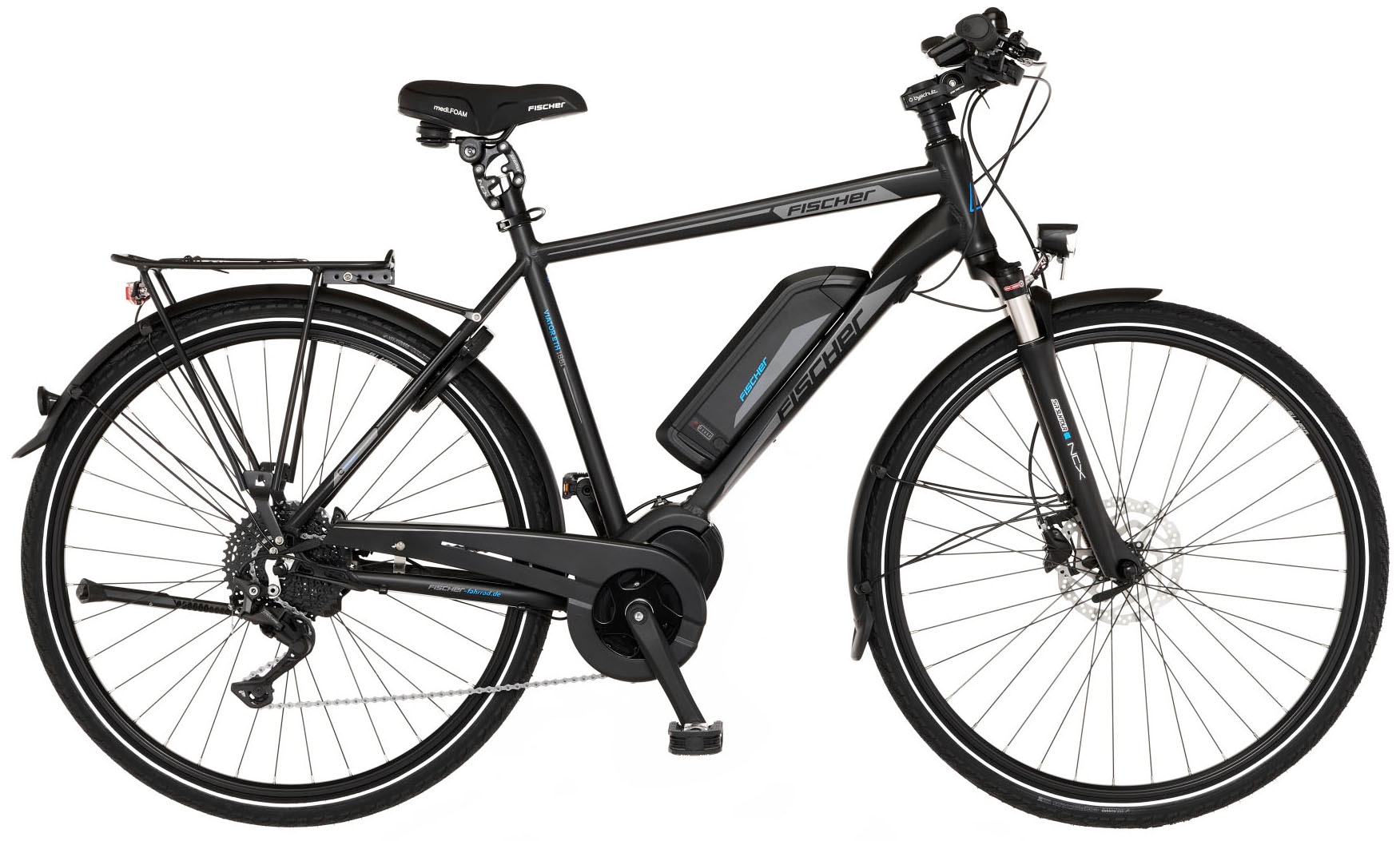 E-Bike »VIATOR ETH 1861 55«, 10 Gang, Shimano, Deore, Mittelmotor 250 W, (mit...