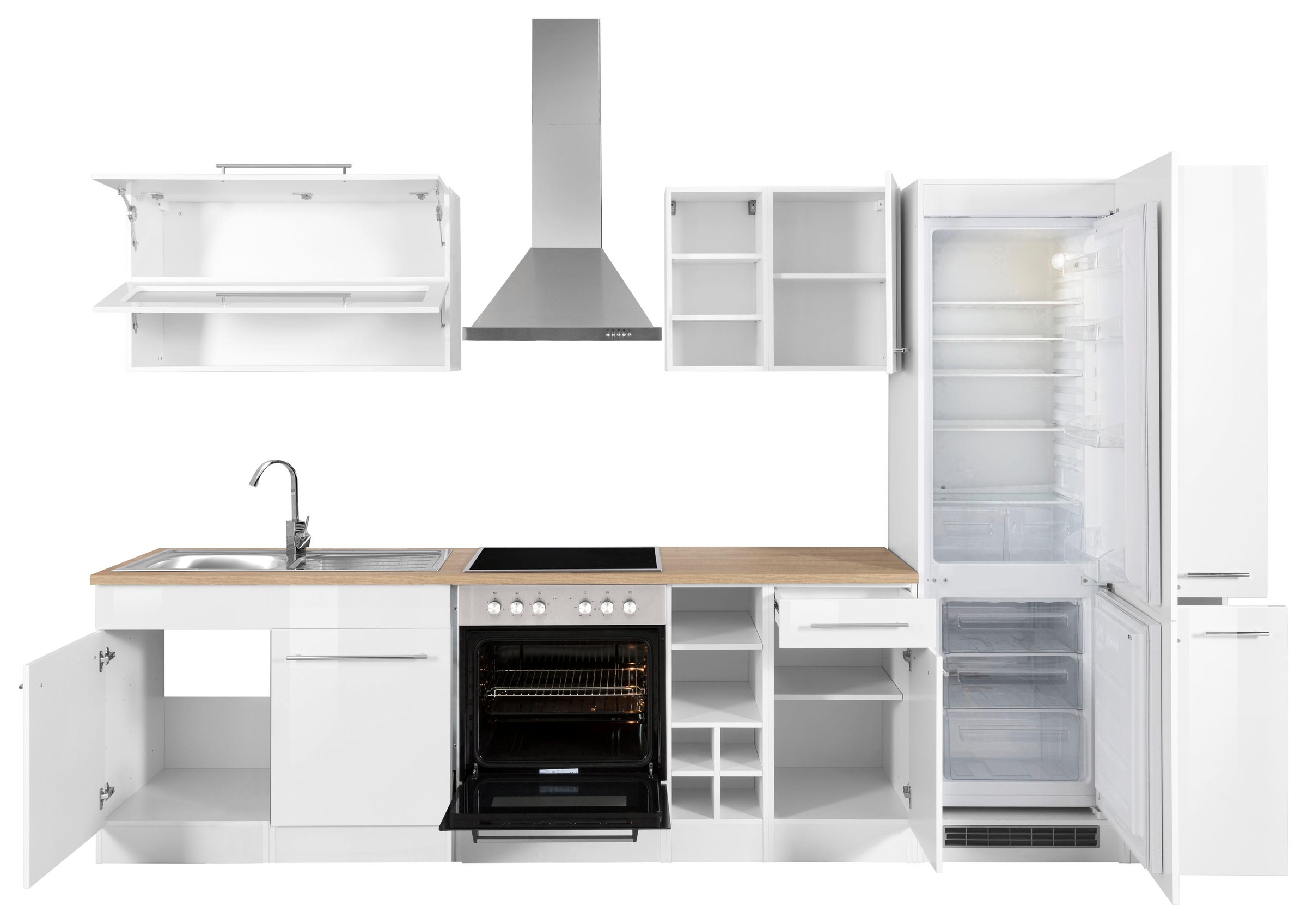KOCHSTATION Küchenzeile »KS-Eton«, mit E-Geräten, Breite 330 cm