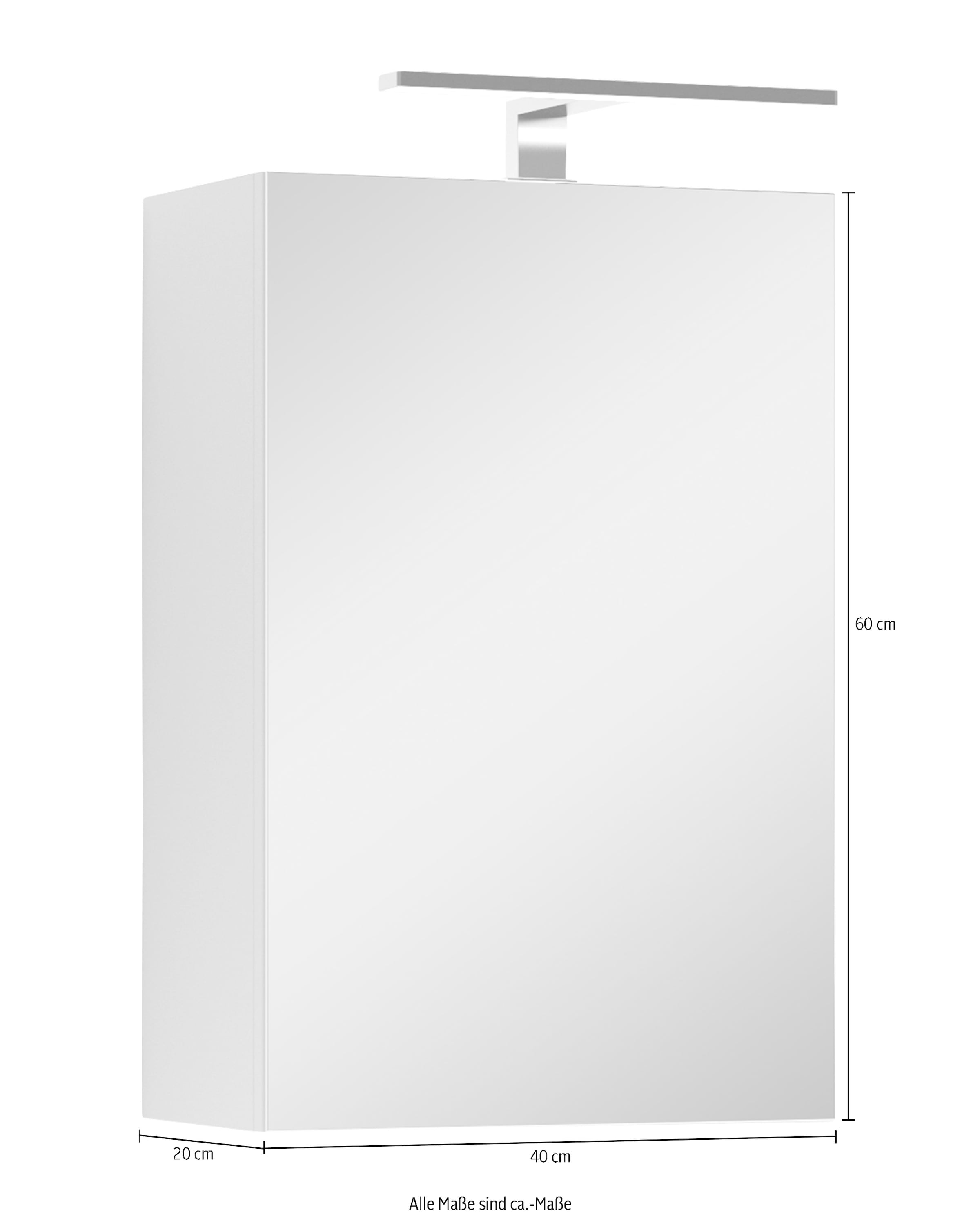 byLIVING Spiegelschrank »Spree«, Breite 40 cm, 1-türig, mit LED Beleuchtung  und Schalter-/Steckdosenbox online kaufen | mit 3 Jahren XXL Garantie
