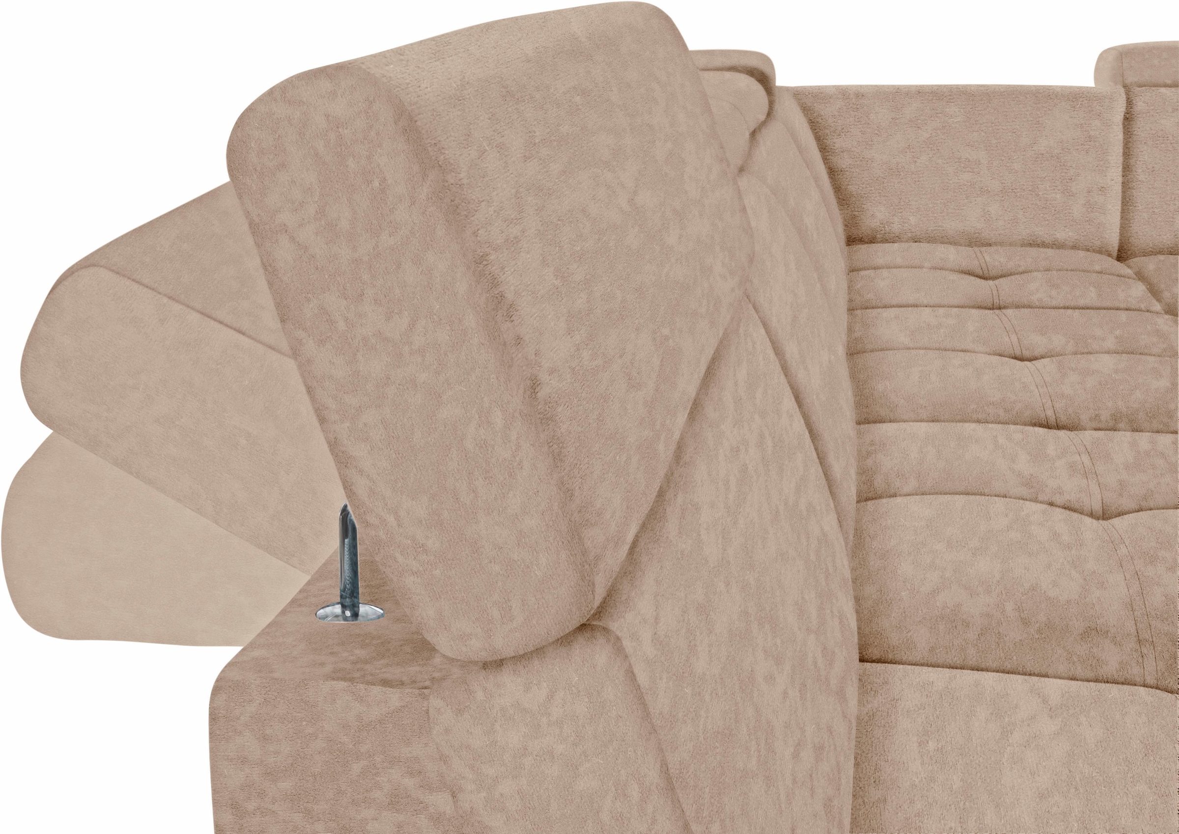 DOMO collection Wohnlandschaft »Ava moderne Sitzheftung mit toller Doppelnaht, komfortabel, U-Form«, mit Federkern, wahlweise mit Kopfteilverstellungen