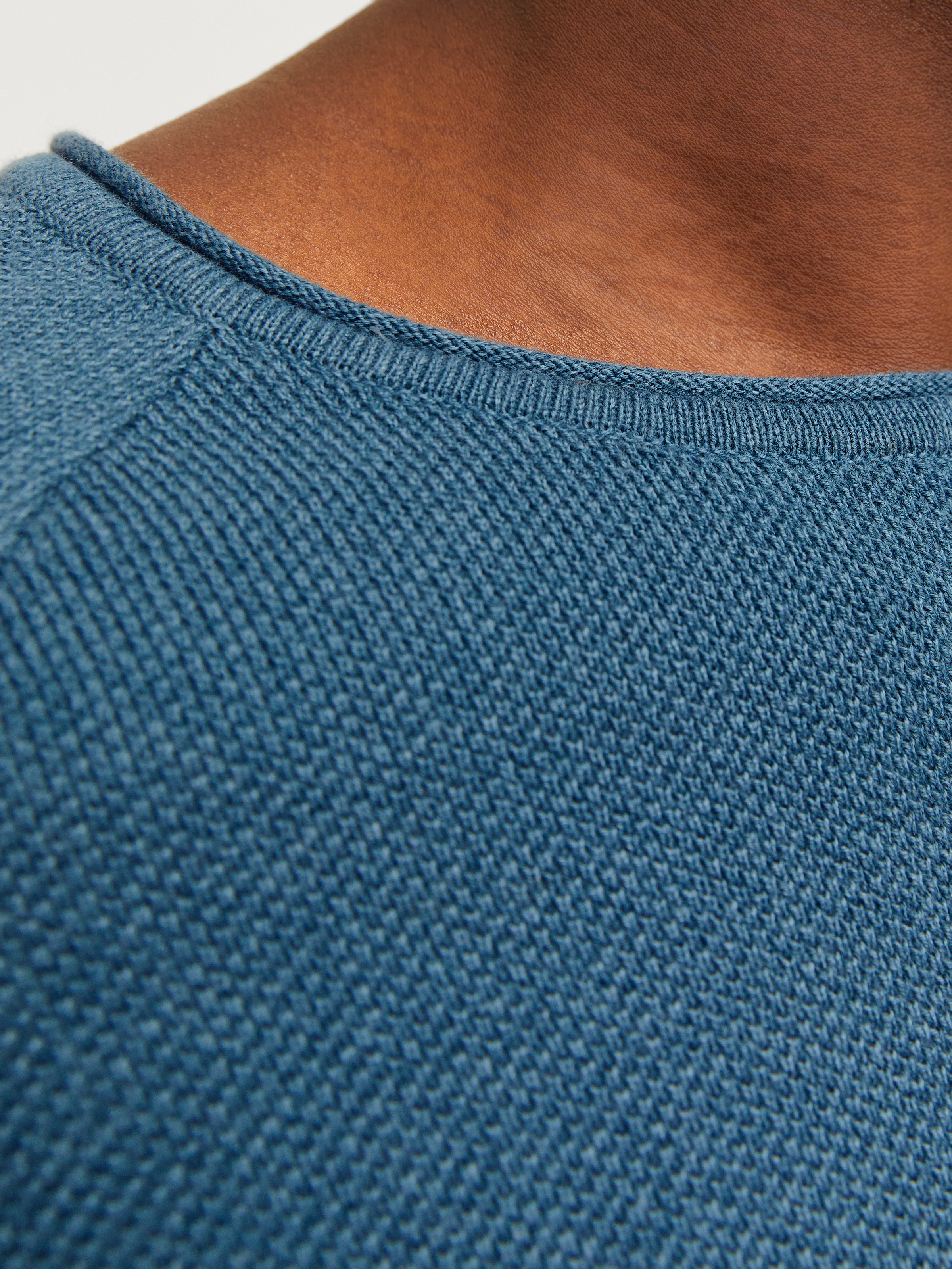 Jack & Jones Rundhalspullover »JJEHILL KNIT CREW NECK NOOS«, mit Strukturstrick