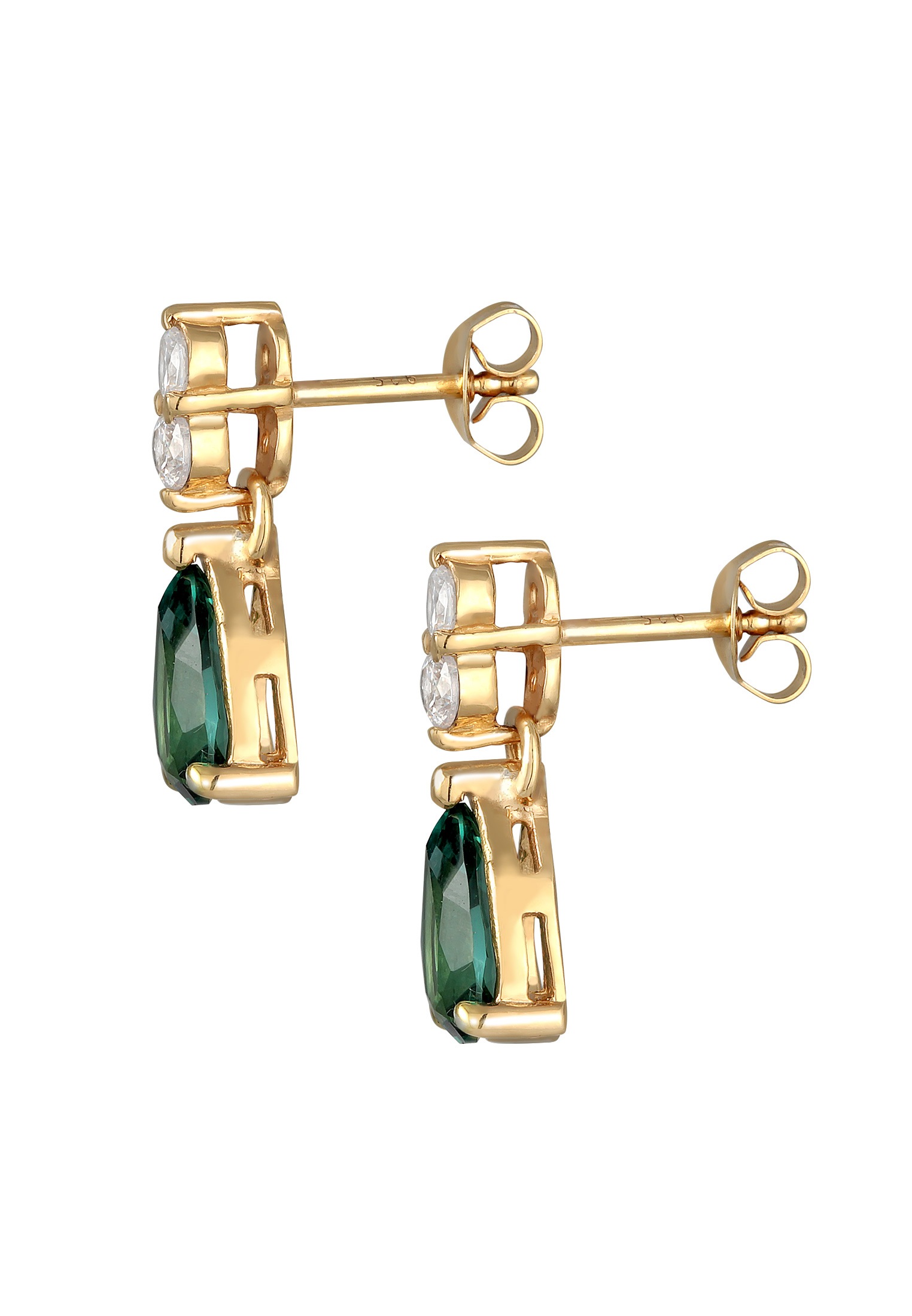 Elli Premium Paar Ohrstecker »Ohrringe Zirkonia Tropfen Quarz Grün Elegant 925 Silber«
