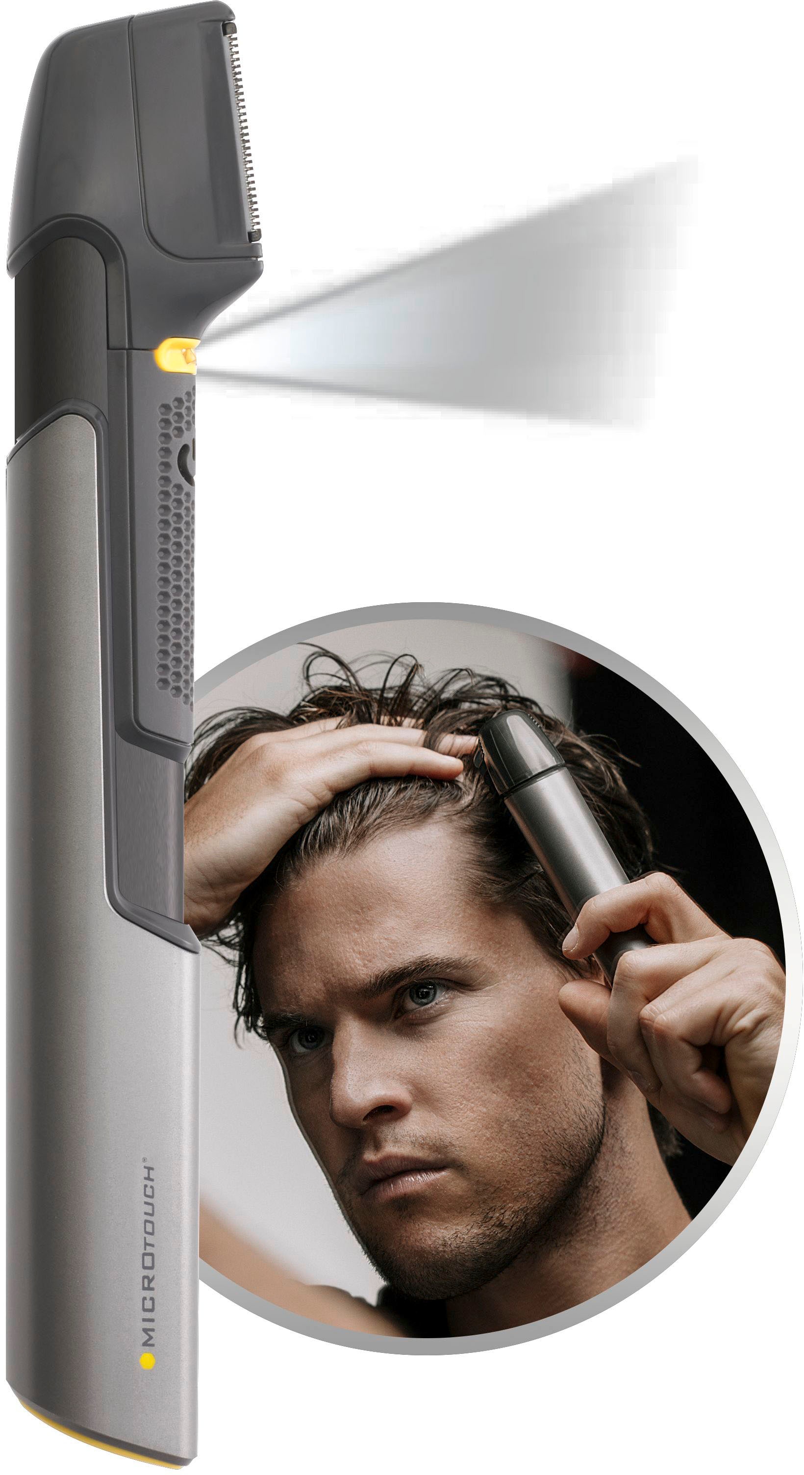 MediaShop Multifunktionstrimmer »MicroTouch Jahren mit Titanium Haarstyler Garantie Aufsätze, 3 XXL 5 für & Trim«, Champions Bodytrimmer