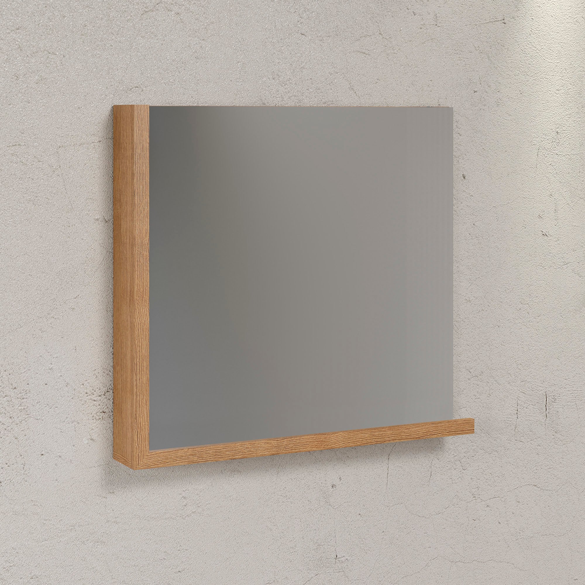 INOSIGN Spiegel »Premont«, (1 St.), Rahmen und Ablagefläche in Holzoptik, B/H ca.: 80/72 cm