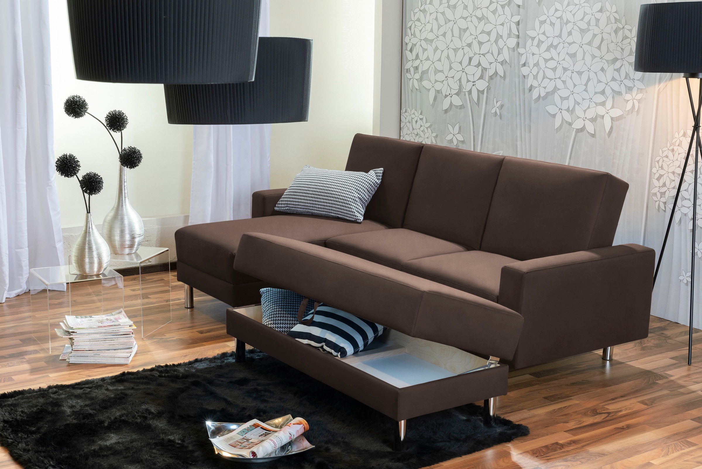 Max Winzer® Schlafsofa »Just Fresh«, mit Rückenverstellung, inklusive Stauraumhocker