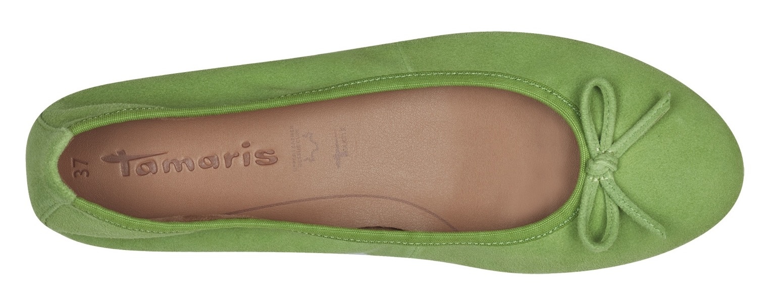 Tamaris Ballerina, Blockabsatz, Businessschuh, Schlupfschuh mit süßer Zierschleife
