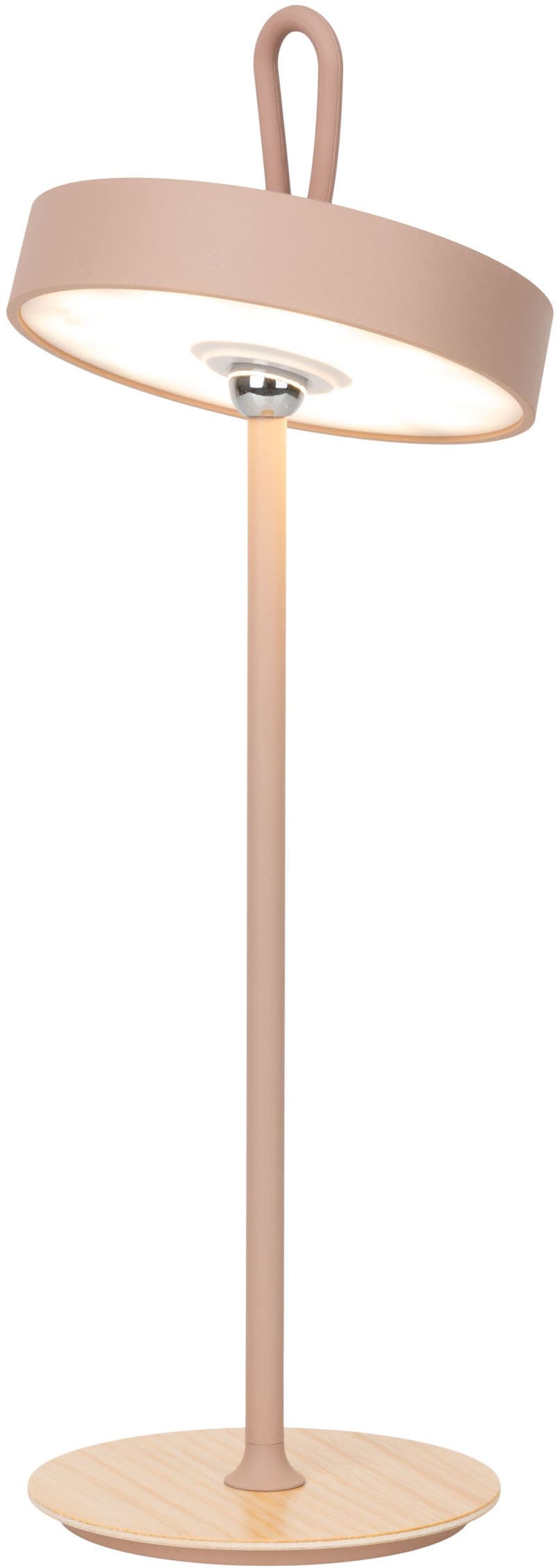 my home LED Tischleuchte »Charmont mit Holzfuß, abnehmbares Kopfteil als Hängeleuchte verwendbar« LED-Modul 1 Stk. Warmweiß aufladbar, inkl Akku + USB Kabel, Kopfteil magnetisch, abnehmbar, Holz