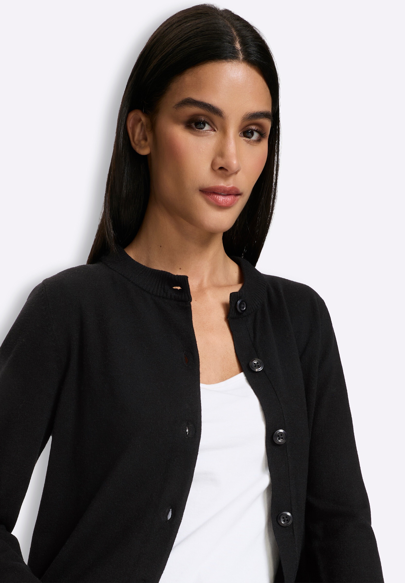 heine Strickjacke »Strickjacke Feinstrickjacke in 2-in-1-Optik«