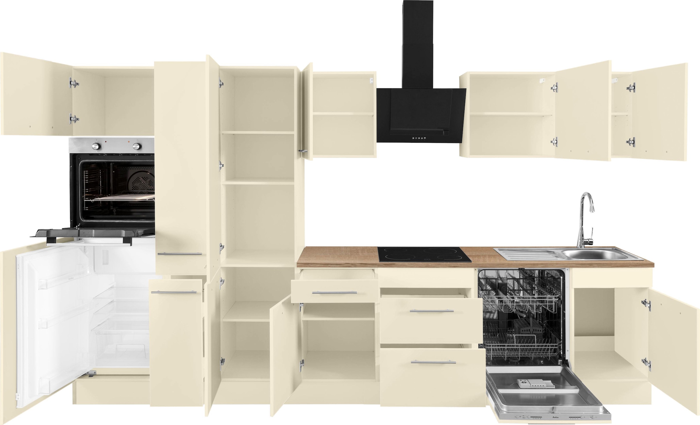 wiho Küchen Küchenzeile »Ela« Breite 360 cm, Soft-Close-Funktion, höhenverstellbare Füße