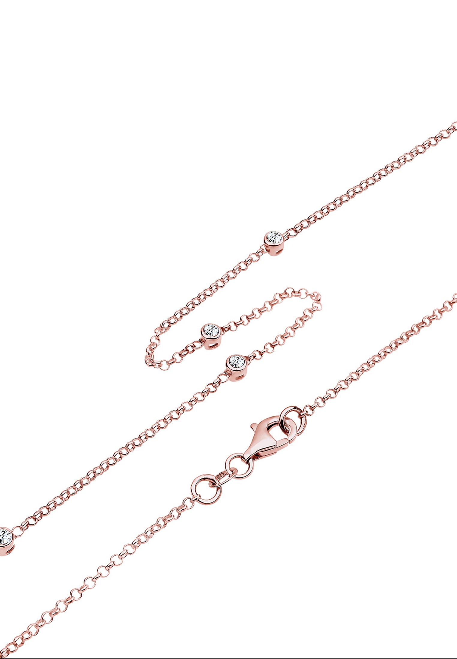 Elli Silberkette »Halskette Solitär Basic Kristalle 925 Silber«