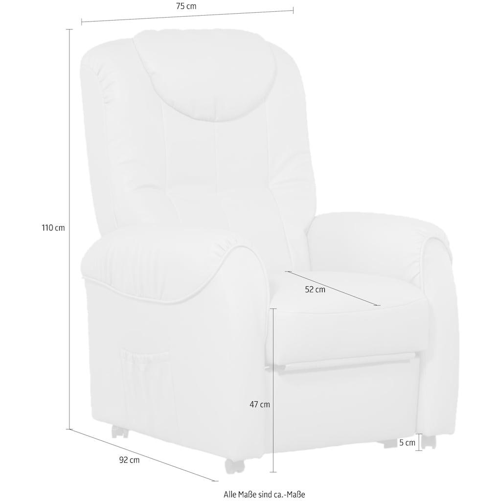 sit&more TV-Sessel, wahlweise manuell verstellbar oder mit Motor und Aufstehhilfe