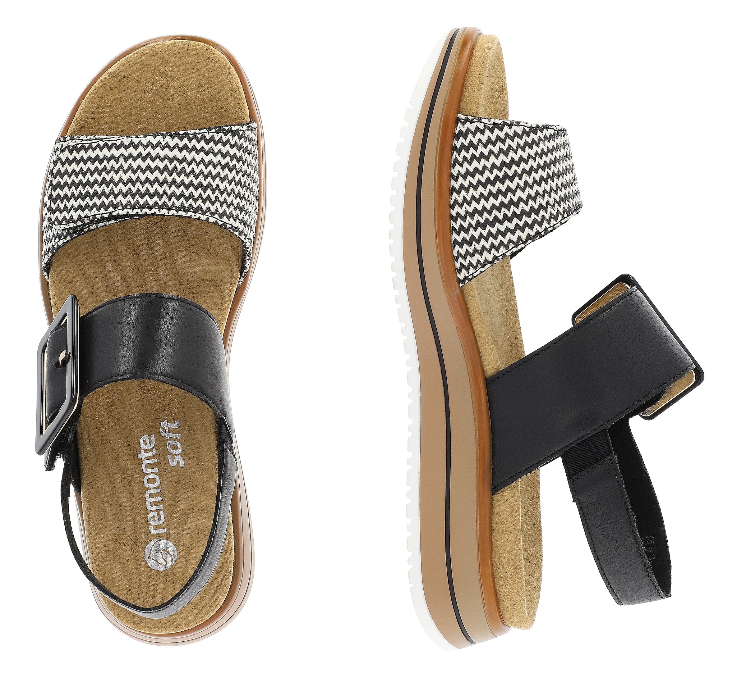 Remonte Keilsandalette »ELLE-Collection«, Sommerschuh, Sandale, Komfortschuh mit praktischen Klettverschlüssen