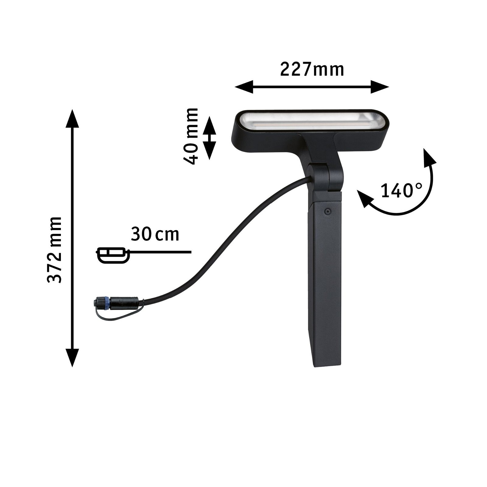 Paulmann LED Gartenstrahler »Plug & Shine Ito IP65 3000K 6W Anthrazit«, 1 flammig, Einzelspot Horizontale Ausrichtung