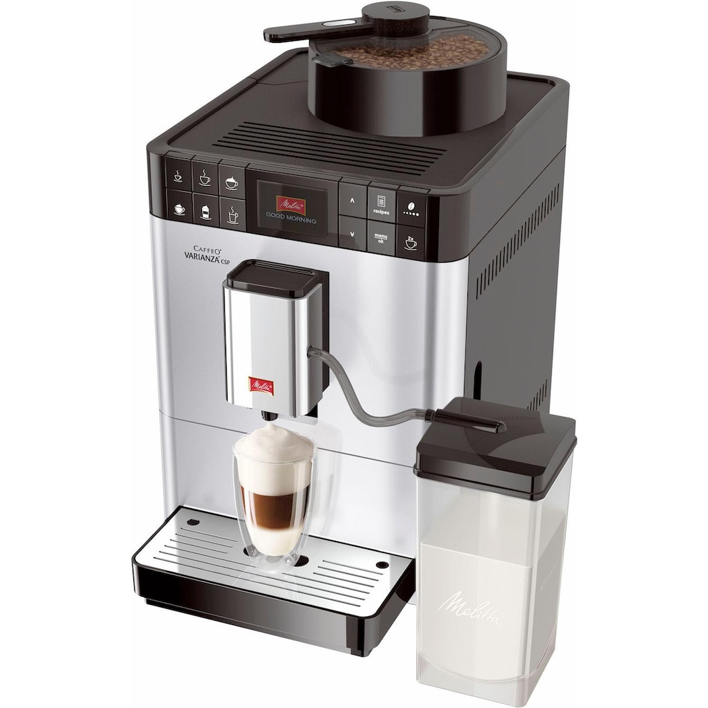 Melitta Kaffeevollautomat »Varianza® CSP F57/0-101, silber«, Tassenindividuell dosieren: My Bean Select, 10 Kaffeerezepte