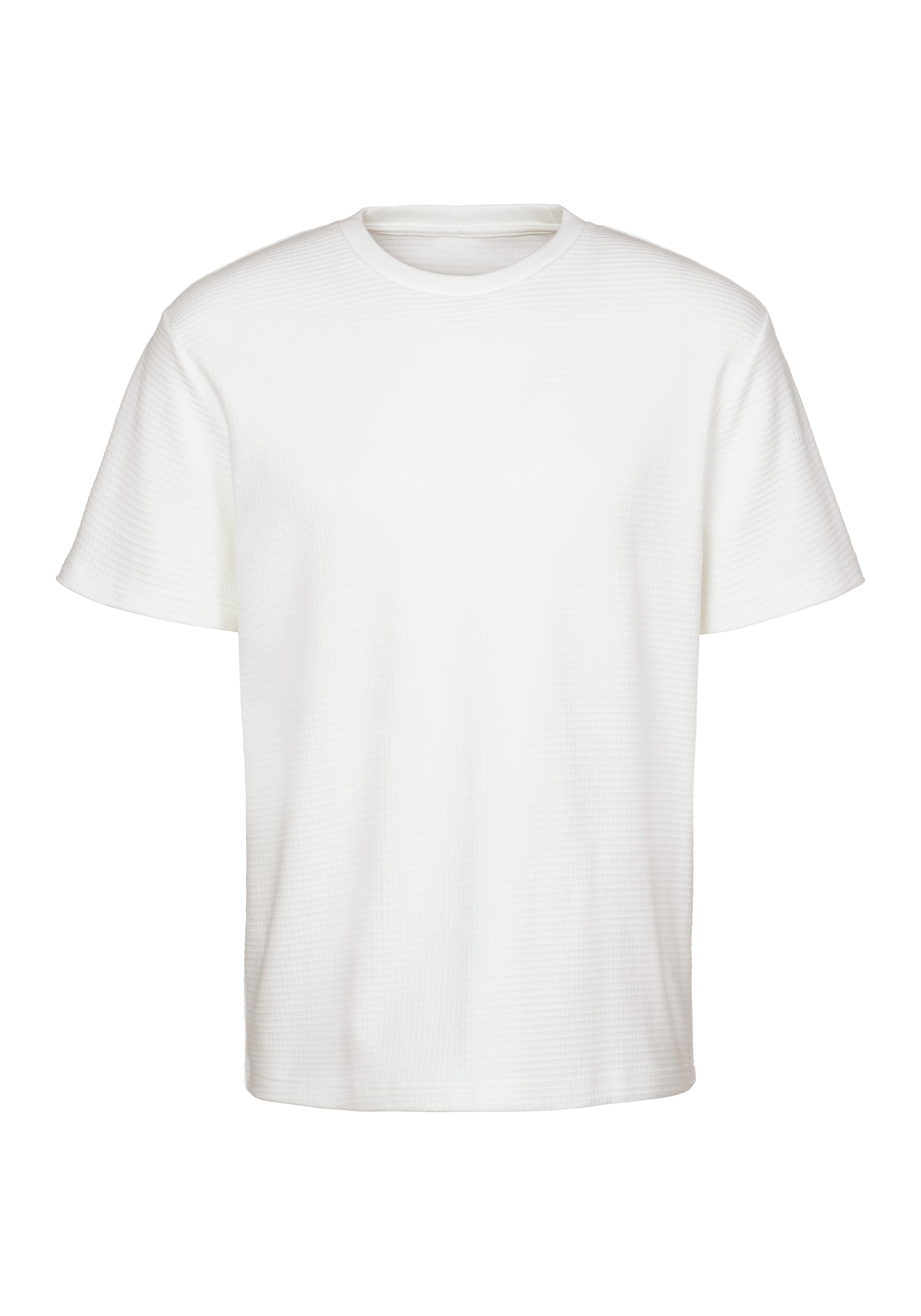 John Devin T-Shirt »mit Struktur«, Rundhalsshirt mit Struktur aus Baumwoll-Mix
