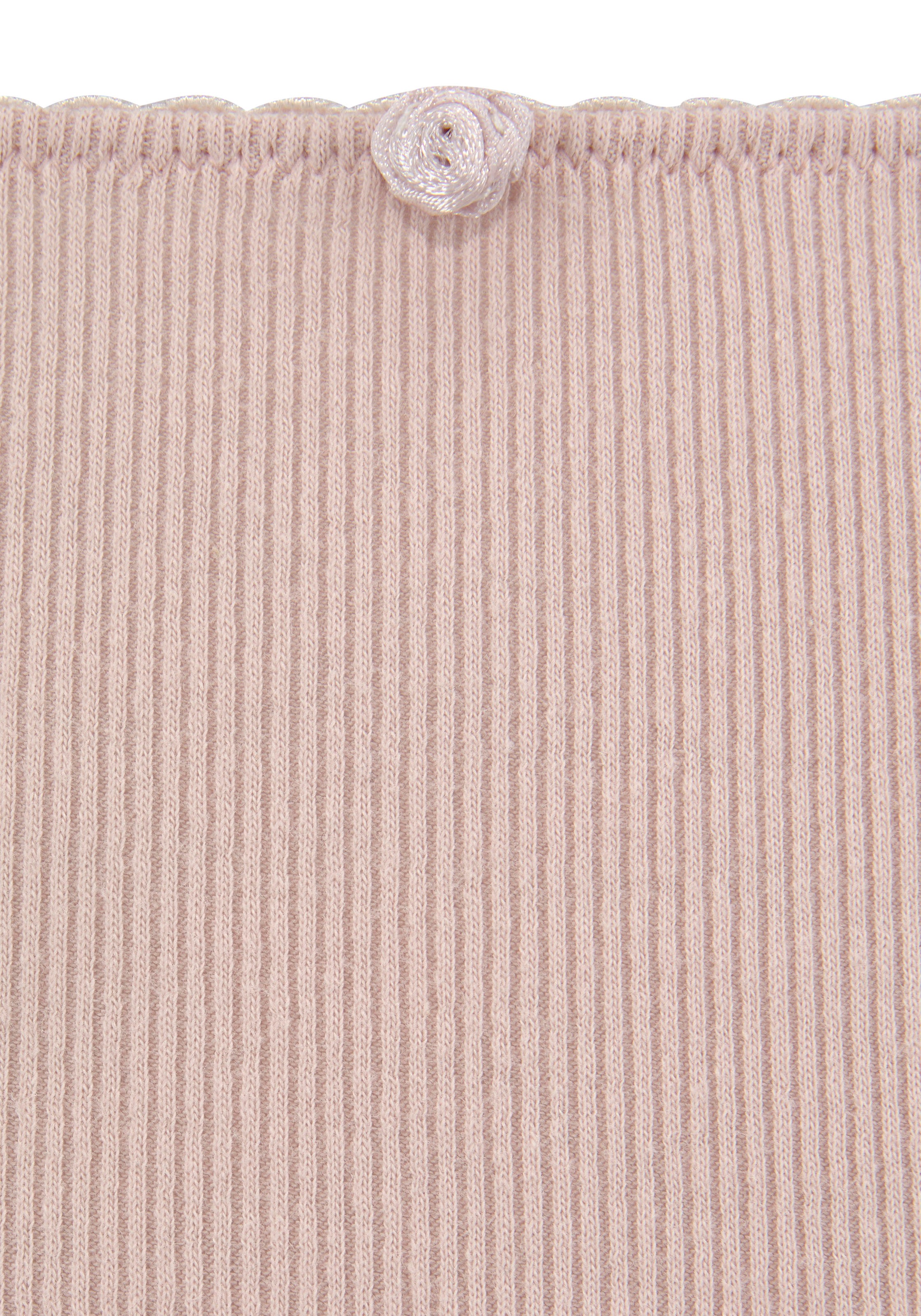 Vivance Taillenslip, (3er-Pack), aus weicher und elastischer Rippware, mit zartem Röschen vorn