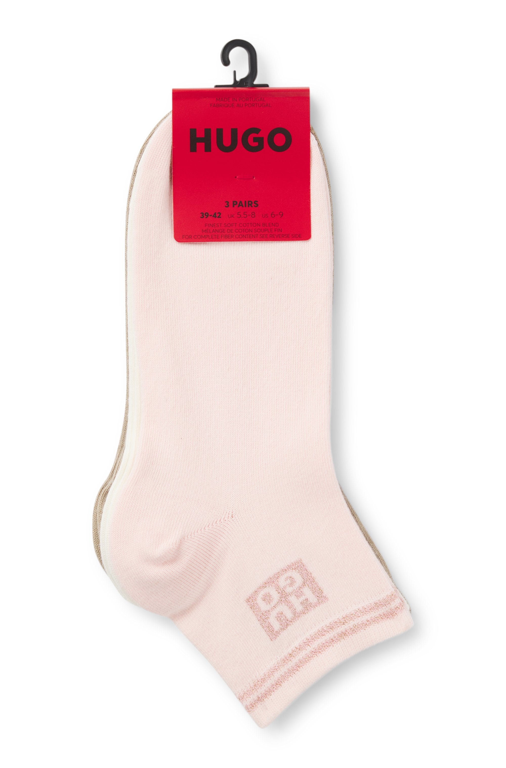 HUGO Underwear Kurzsocken »3P SH HEART CC W« 3 Paar tlg. mit Logos aus metallenem Garn