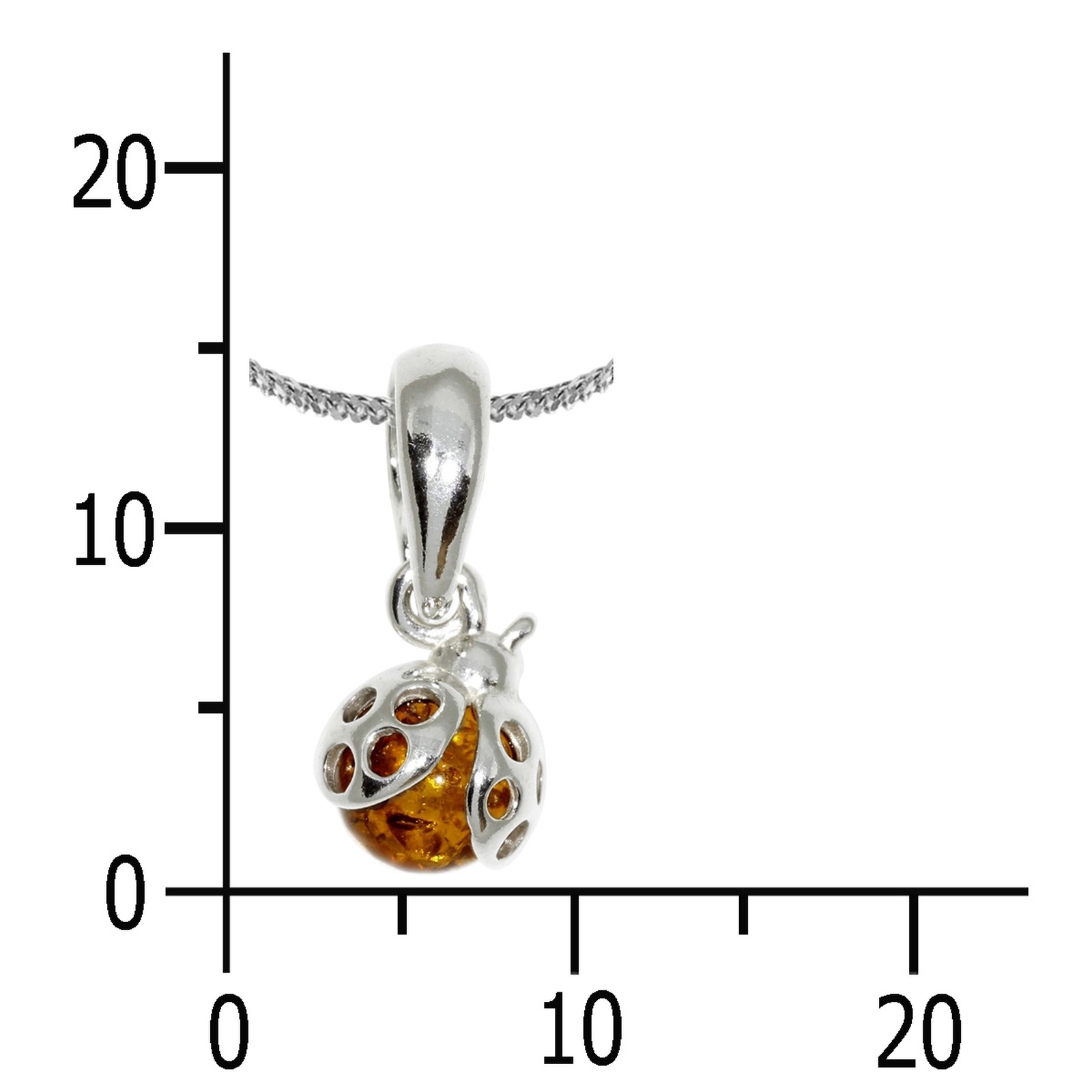 OSTSEE-SCHMUCK Kette mit Anhänger »- kleiner Marienkäfer - Silber 925/000 - Bernstein«