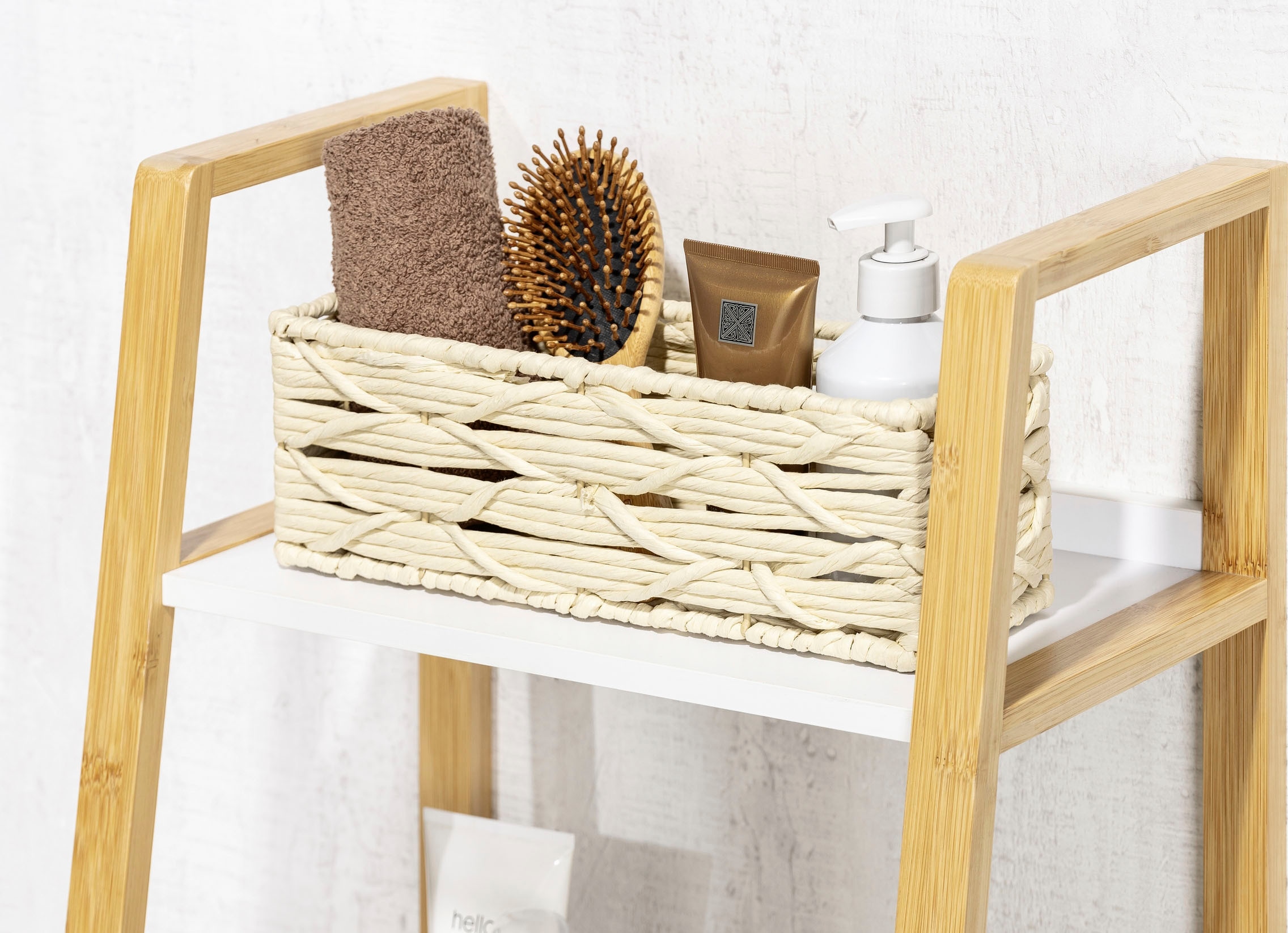 WENKO Badorganizer »Vabriano Lang«, aus hochwertigem Papier-Geflecht