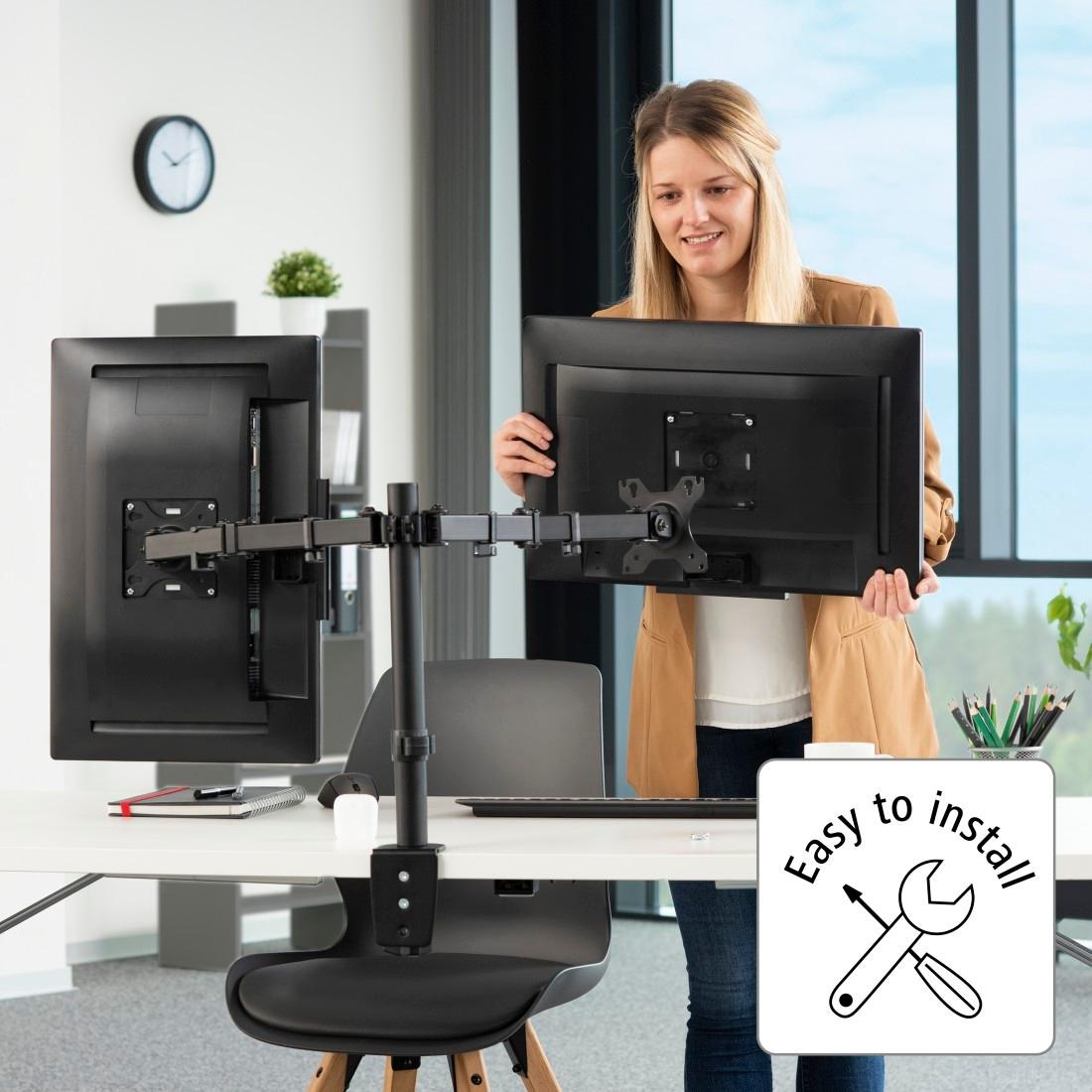 Hama Monitor-Halterung »Bildschirmhalterung, 2 Monitore, 13"-32" Doppelarm«, bis 81 cm Zoll